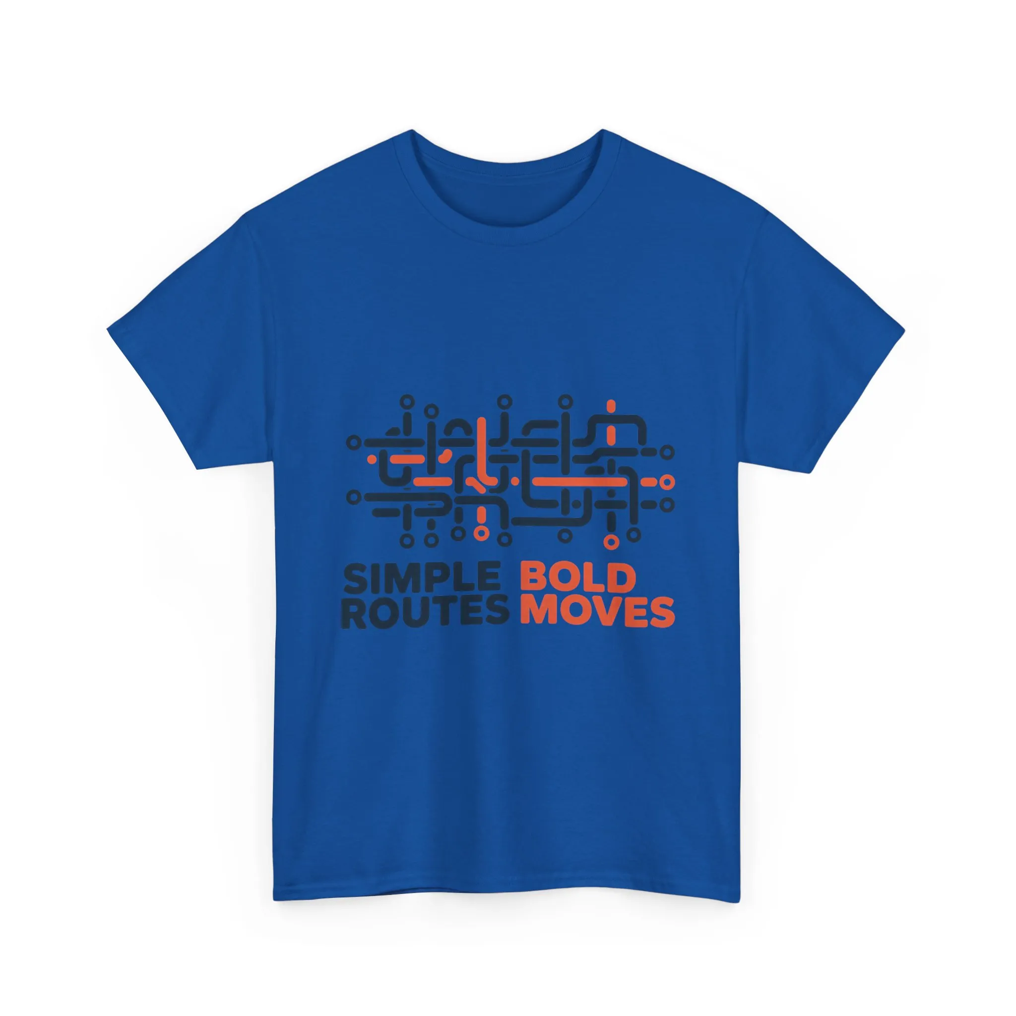 Simple Routes Bold Moves Mens T-Shirt, Minimal Urban Metro Map Graphic Tee - Image 25