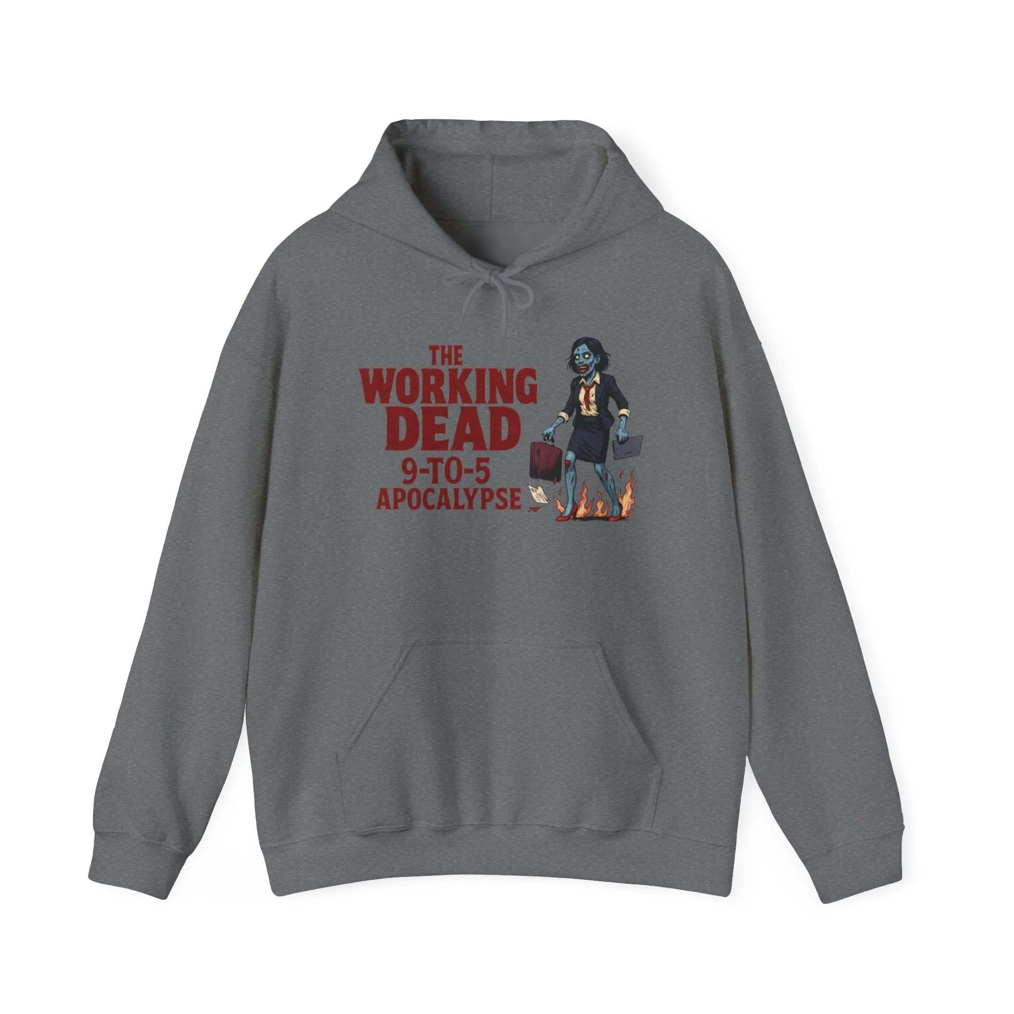 The Working Dead 9-to-5 Apocalypse Hoodie, Women's Horror Office Zombie Sweatshirt, Halloween Zombie Top, Halloween Work Top - Image 13