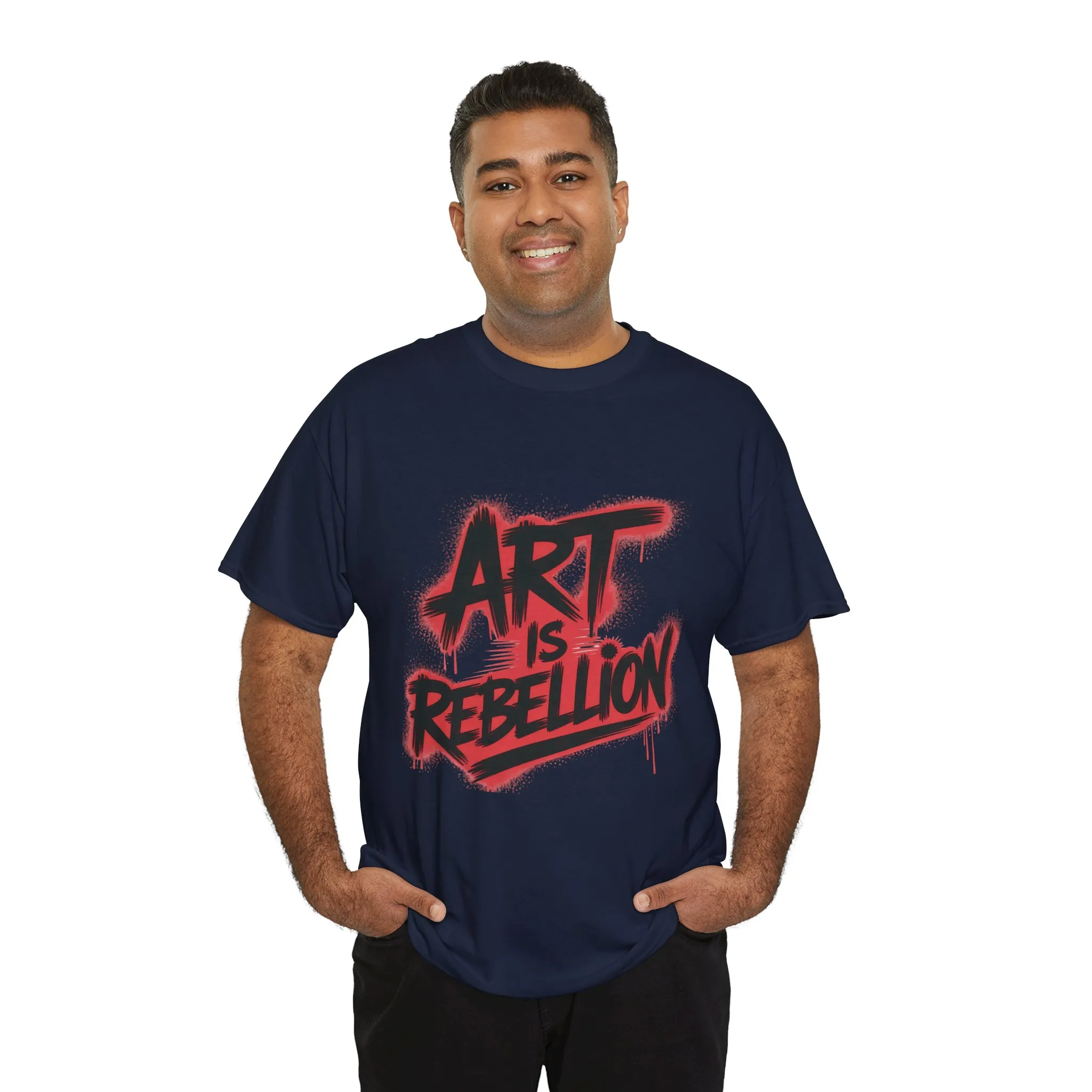 Men's Heavy Cotton Tee, Art Is Rebellion Men's T-Shirt, Graffiti Street Art Graphic Tee, Urban Skate Punk Style Shirt - Image 21