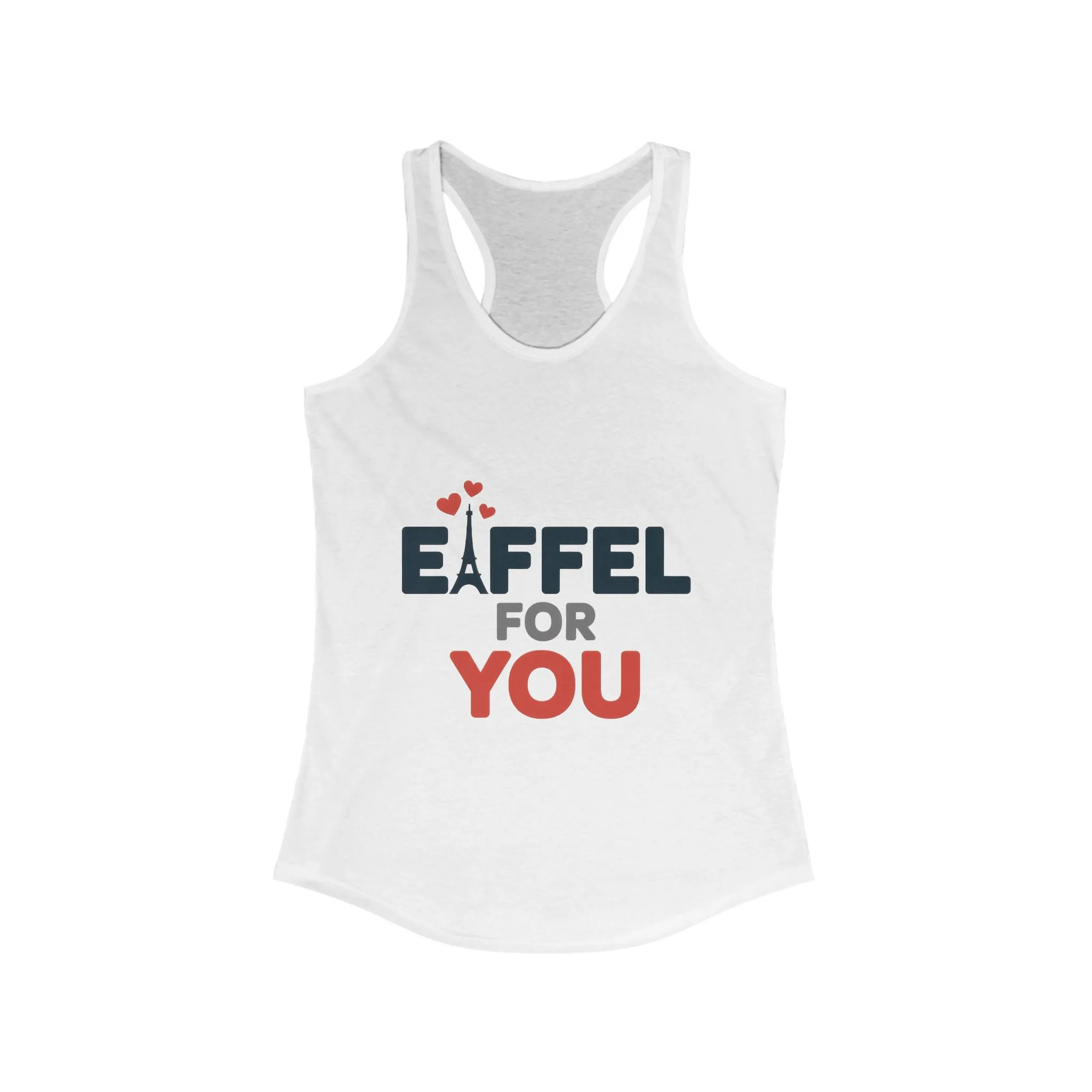 Women's Ideal Racerback Tank, Eiffel For You Romantic Paris Womens Tank Top, Love Tank - Image 3