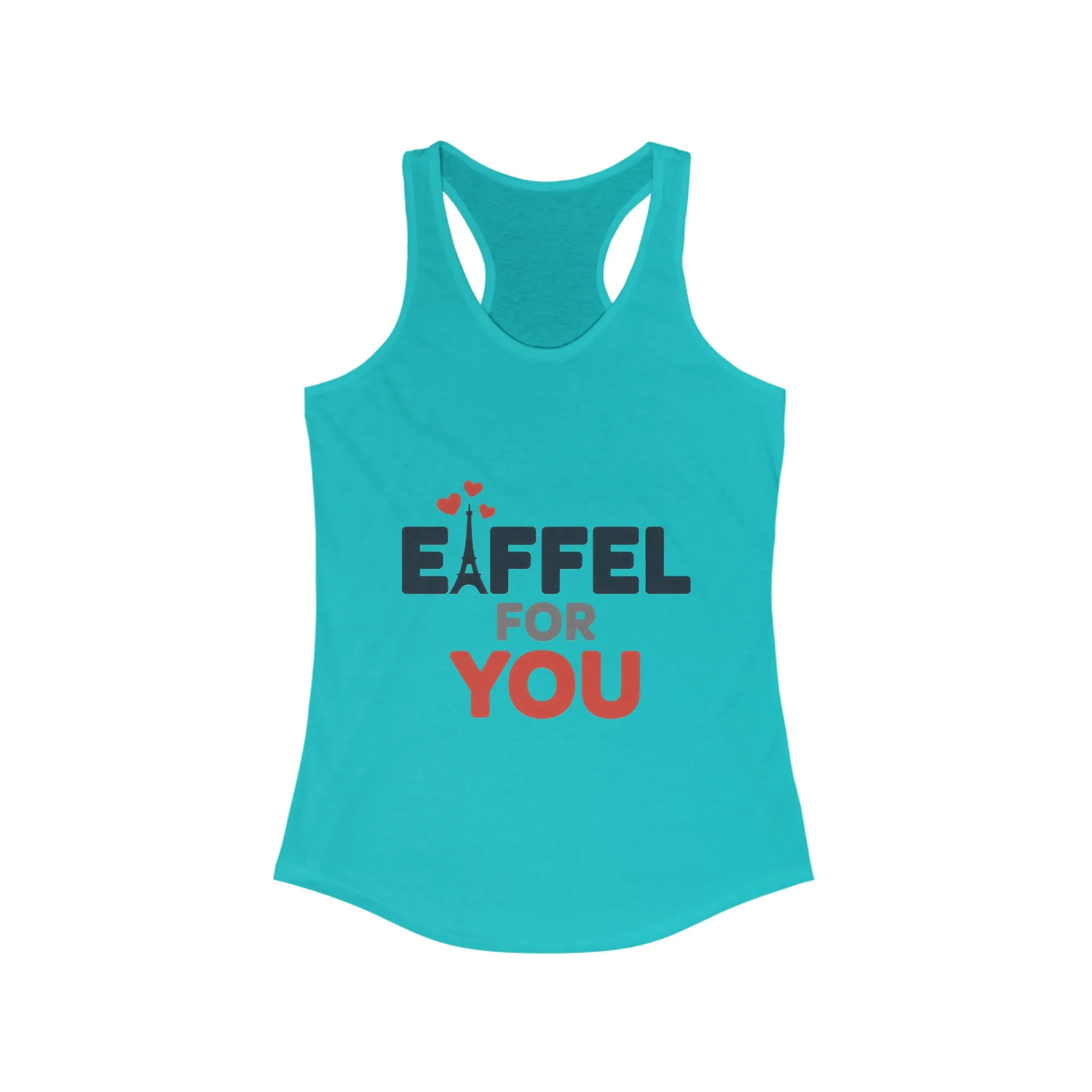 Women's Ideal Racerback Tank, Eiffel For You Romantic Paris Womens Tank Top, Love Tank - Image 9