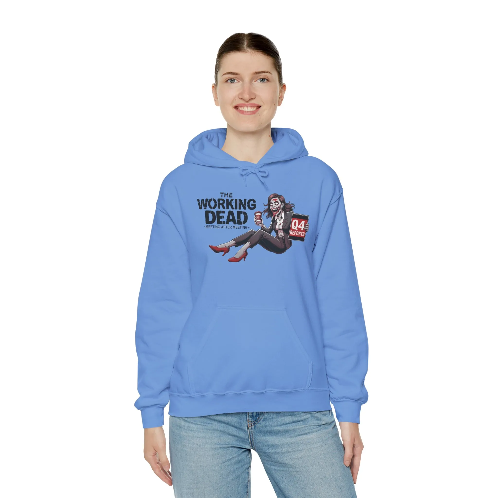 The Working Dead Women's Zombie Hoodie, Funny Office Meeting Sweatshirt, Halloween Zombie Top, Halloween Work Top - Image 20