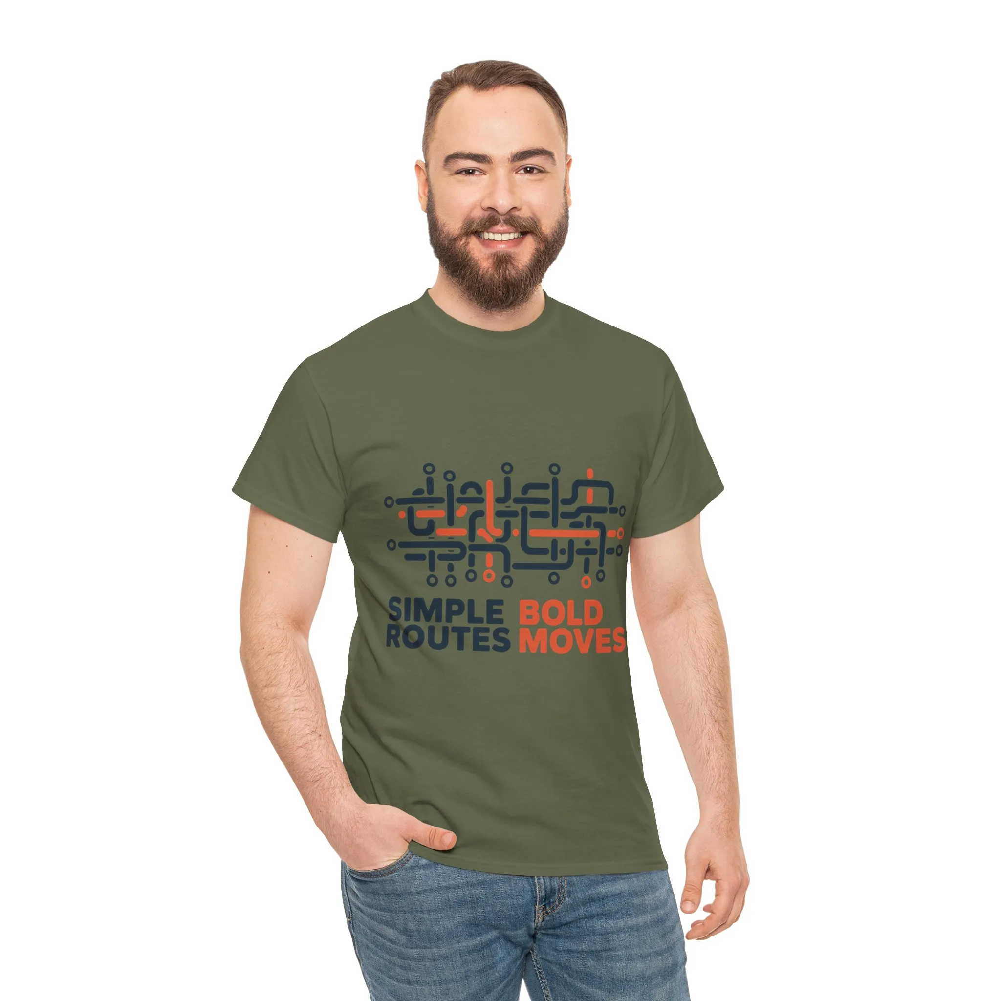 Simple Routes Bold Moves Mens T-Shirt, Minimal Urban Metro Map Graphic Tee - Image 8