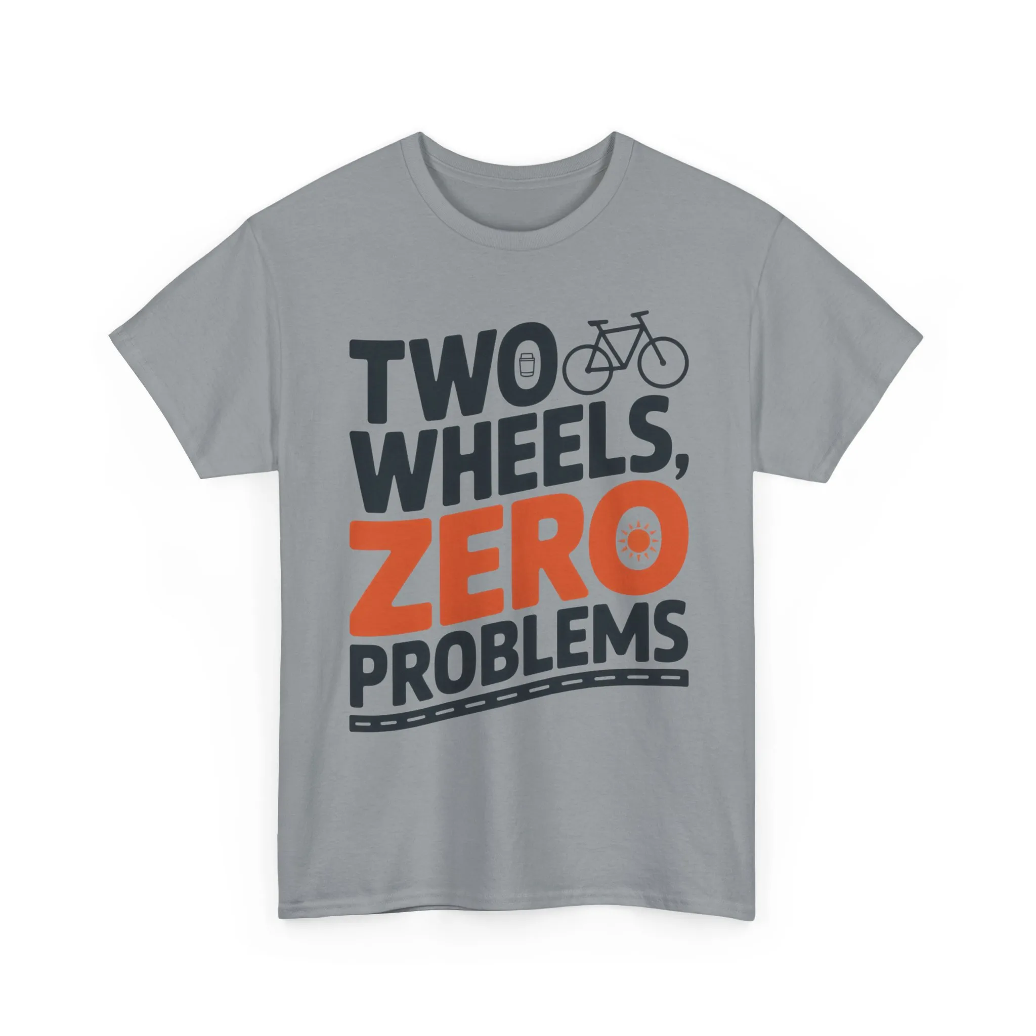 Two Wheels Zero Problems Mens Graphic Biker T-Shirt, Bike Humor Tee, Biker Gift - Image 7