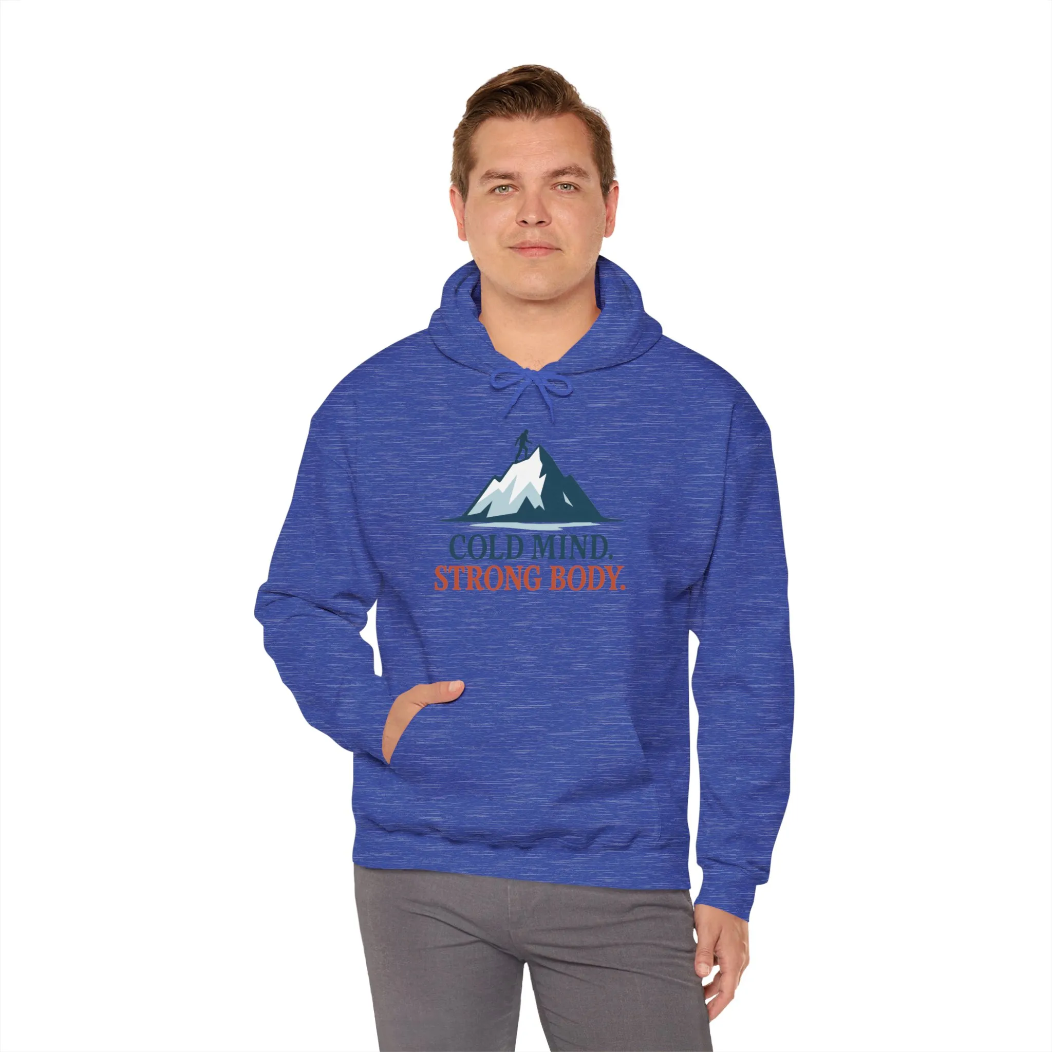 Mens Heavy Blend™ Hooded Sweatshirt, Cold Mind Strong Body Sweatshirt, Nordic Mountain Minimalist Pullover - Image 28