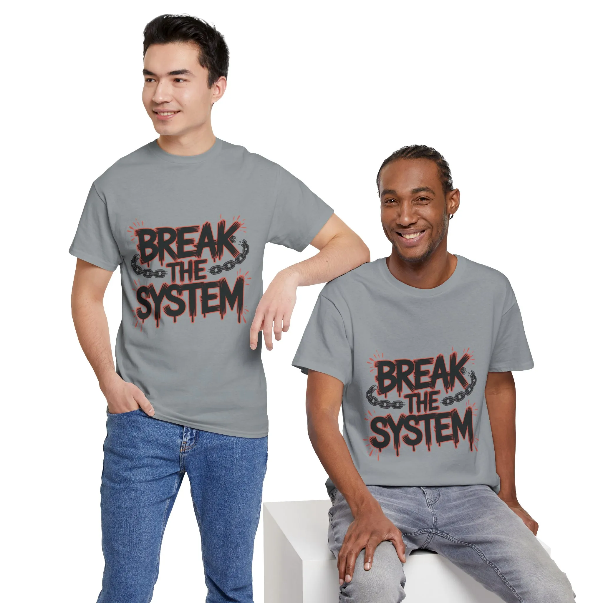 Men's Graphic Tee, Break the System Shirt, Streetwear Punk T-Shirt, Activist Gift for Him - Image 3
