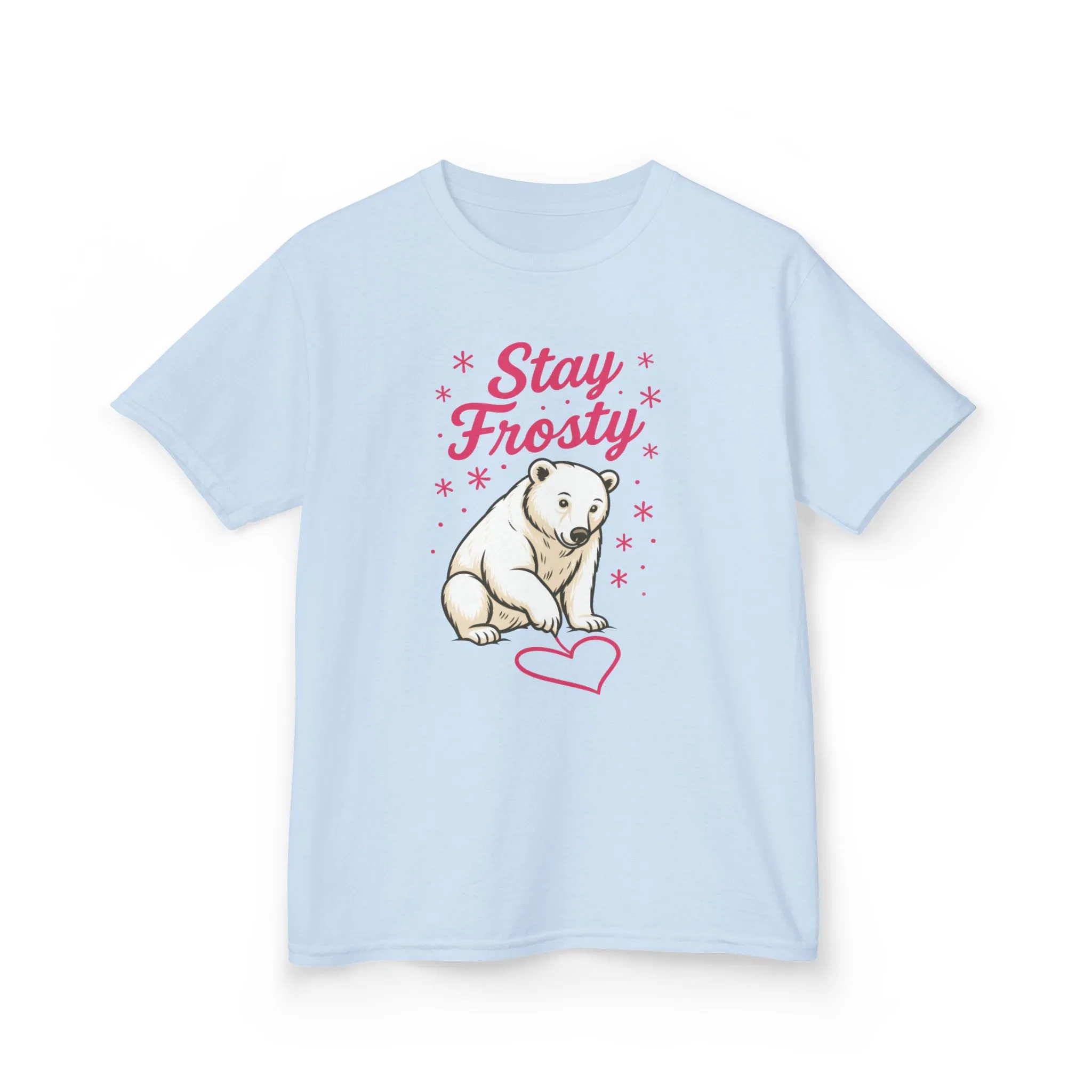 Kids Heavy Cotton™ Tee, Kids Stay Frosty Polar Bear T-Shirt, Cute Winter Graphic Tee for Children - Image 11