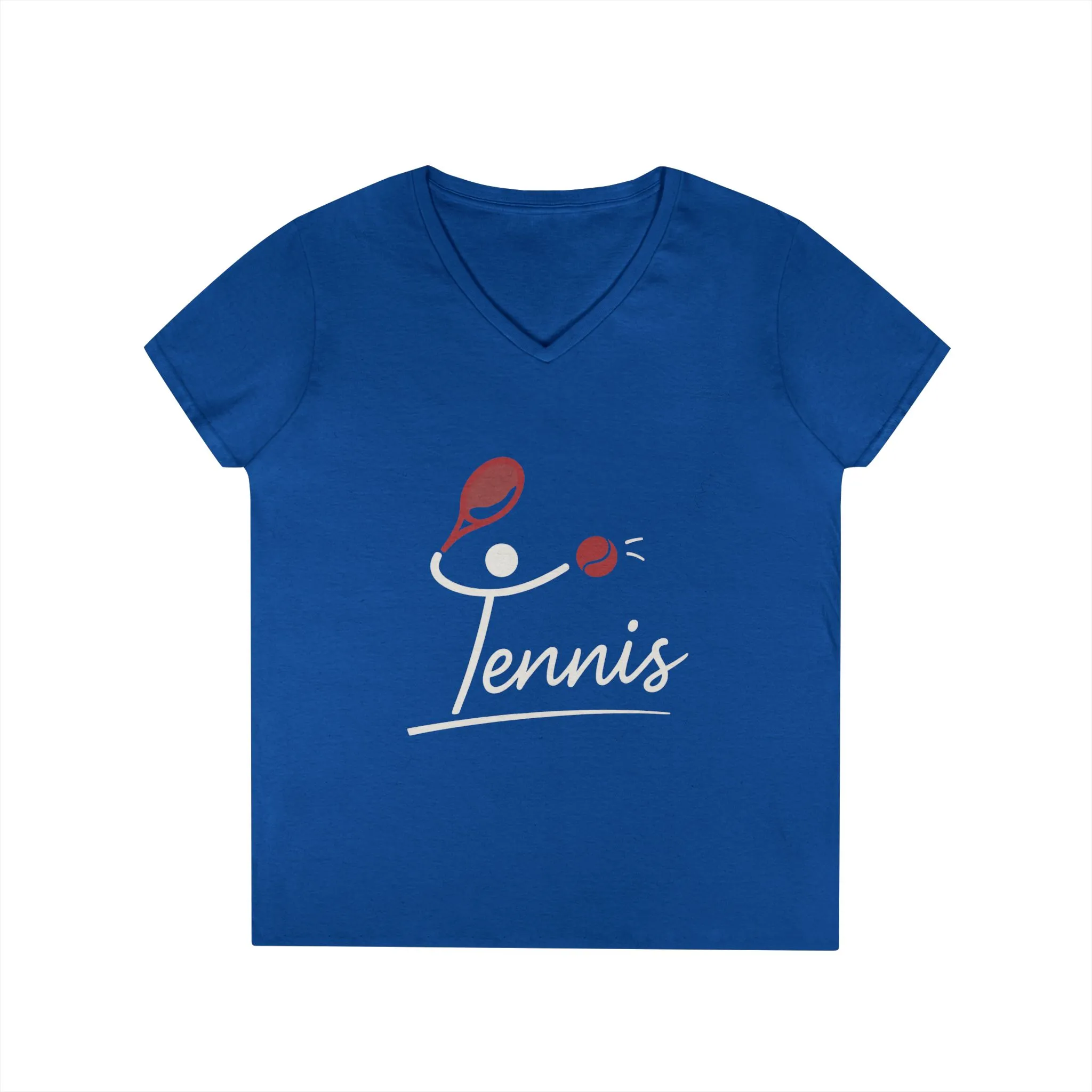 Ladies' V-Neck T-Shirt, Womens Tennis Graphic T-Shirt, Cute Sports Tee, Funny Workout Gym Top for Women - Image 19