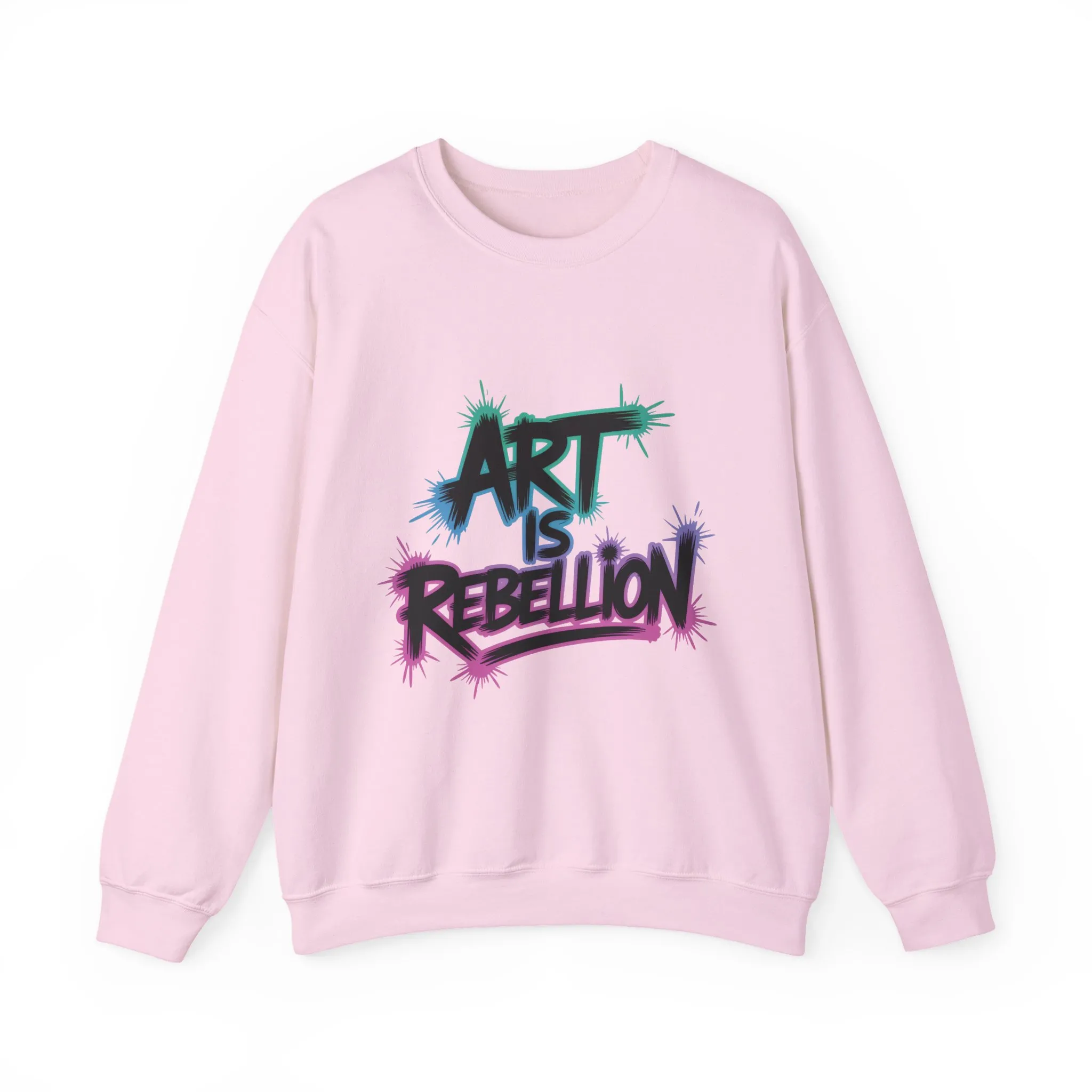Art Is Rebellion Women's Sweatshirt, Graffiti Graphic Pullover, Bold Rebel Street Art Statement Top, Heavy Blend™ Crewneck Sweatshirt - Image 27