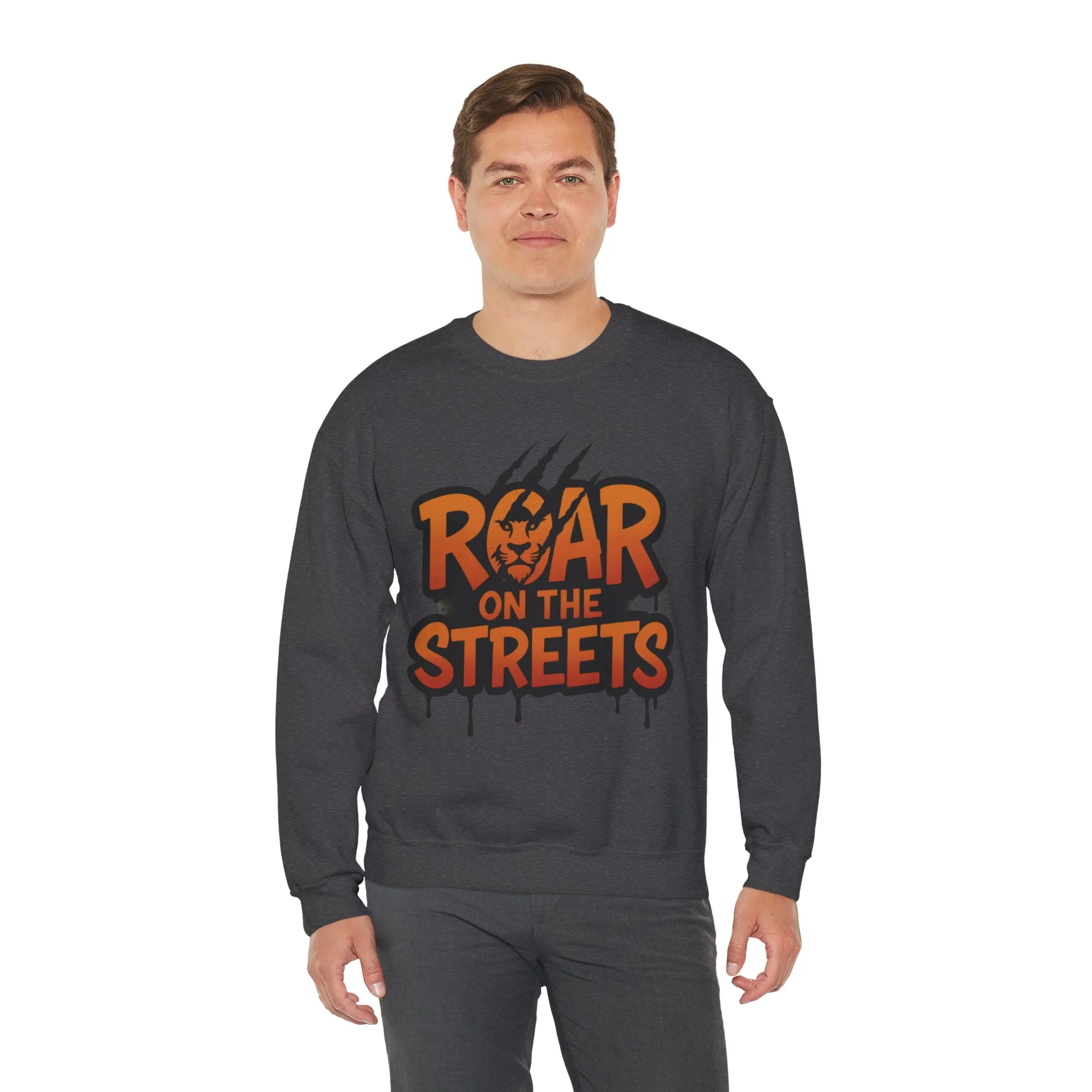 Mens Heavy Blend™ Crewneck Sweatshirt, Roar on the Streets Mens Lion Crewneck Sweatshirt - Image 18