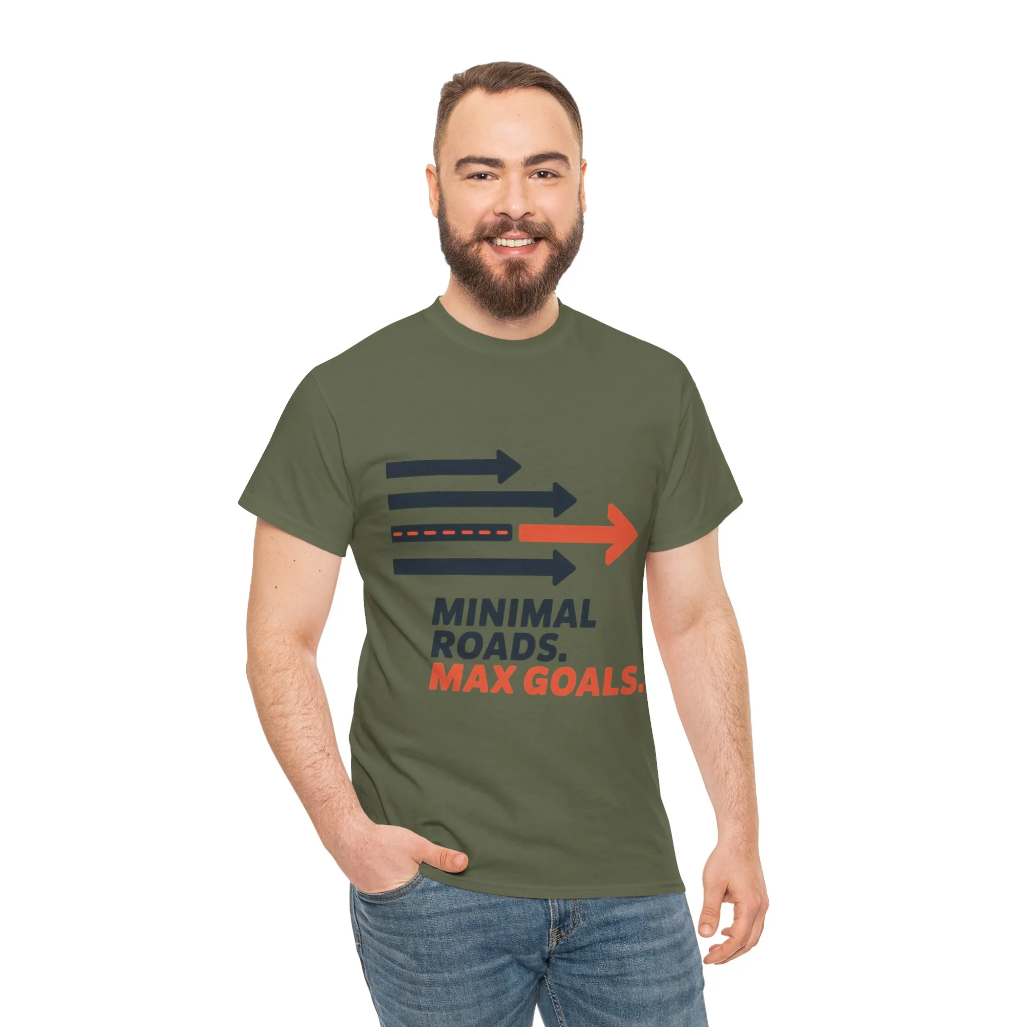 Minimal Roads Max Goals Motivational Mens T-Shirt, Urban Style Graphic Tee - Image 14