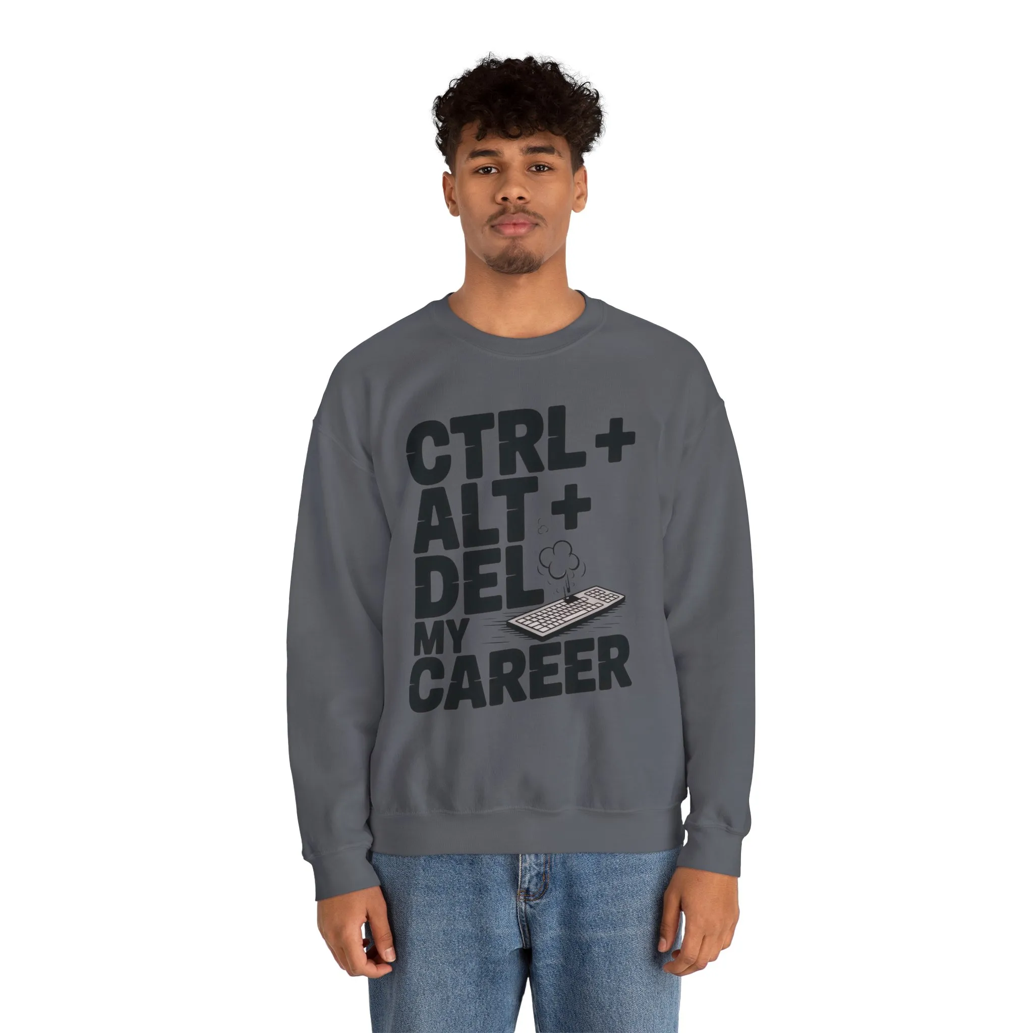 Ctrl Alt Del My Career Sweatshirt, Sarcastic Workwear Graphic Pullover, Funny Office Top, Men's Heavy Blend™ Crewneck Sweatshirt - Image 23