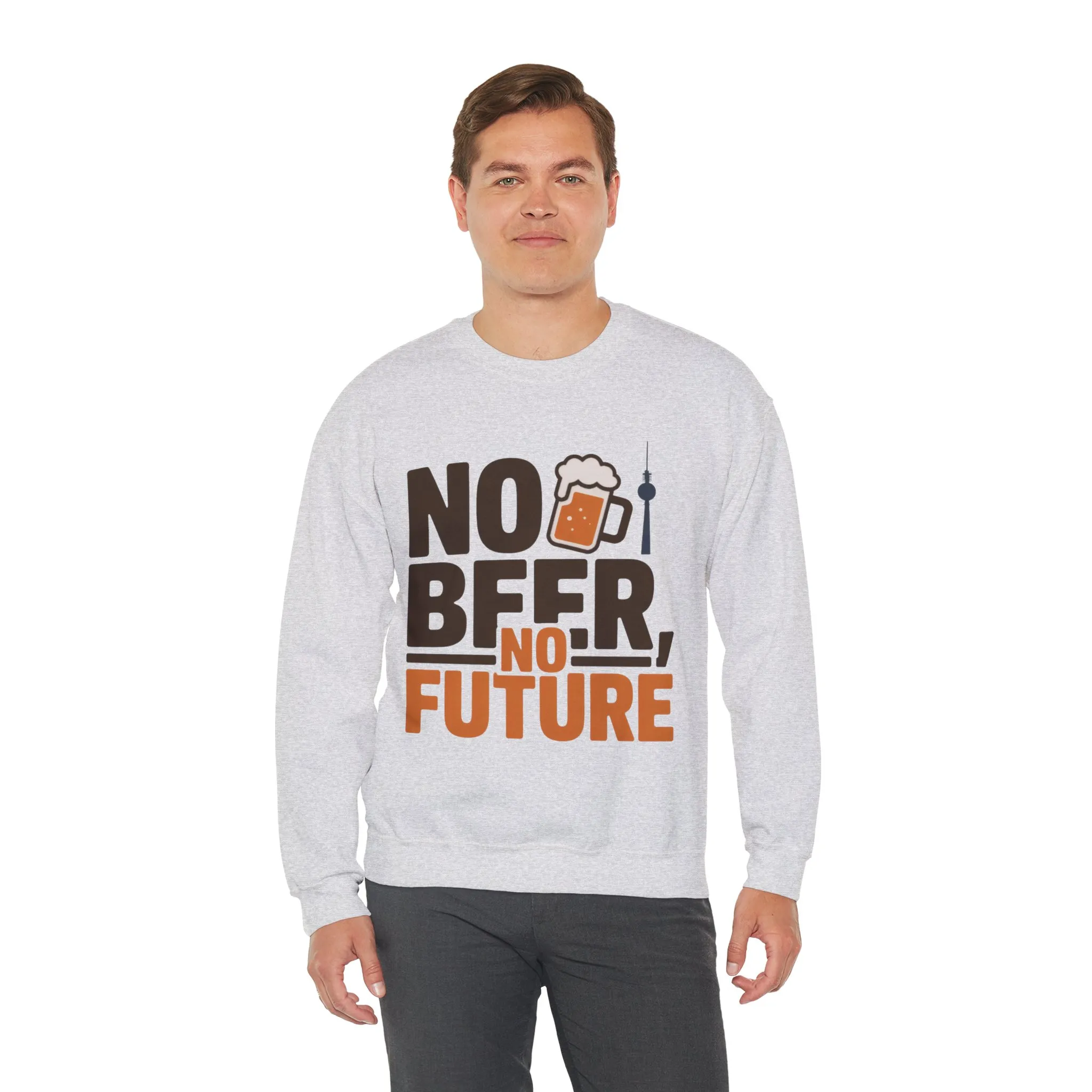 Mens Heavy Blend™ Crewneck Sweatshirt, No Beer No Future Funny Beer Mens Sweatshirt - Image 6