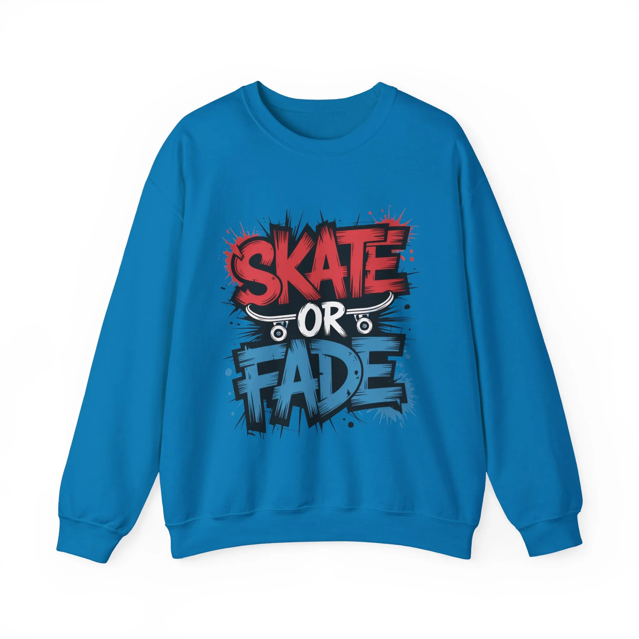 Skate Or Fade Men's Crewneck Sweatshirt, Graffiti Skateboarding Pullover, Urban Streetwear Top, Men's Heavy Blend™ Crewneck Sweatshirt - Image 16