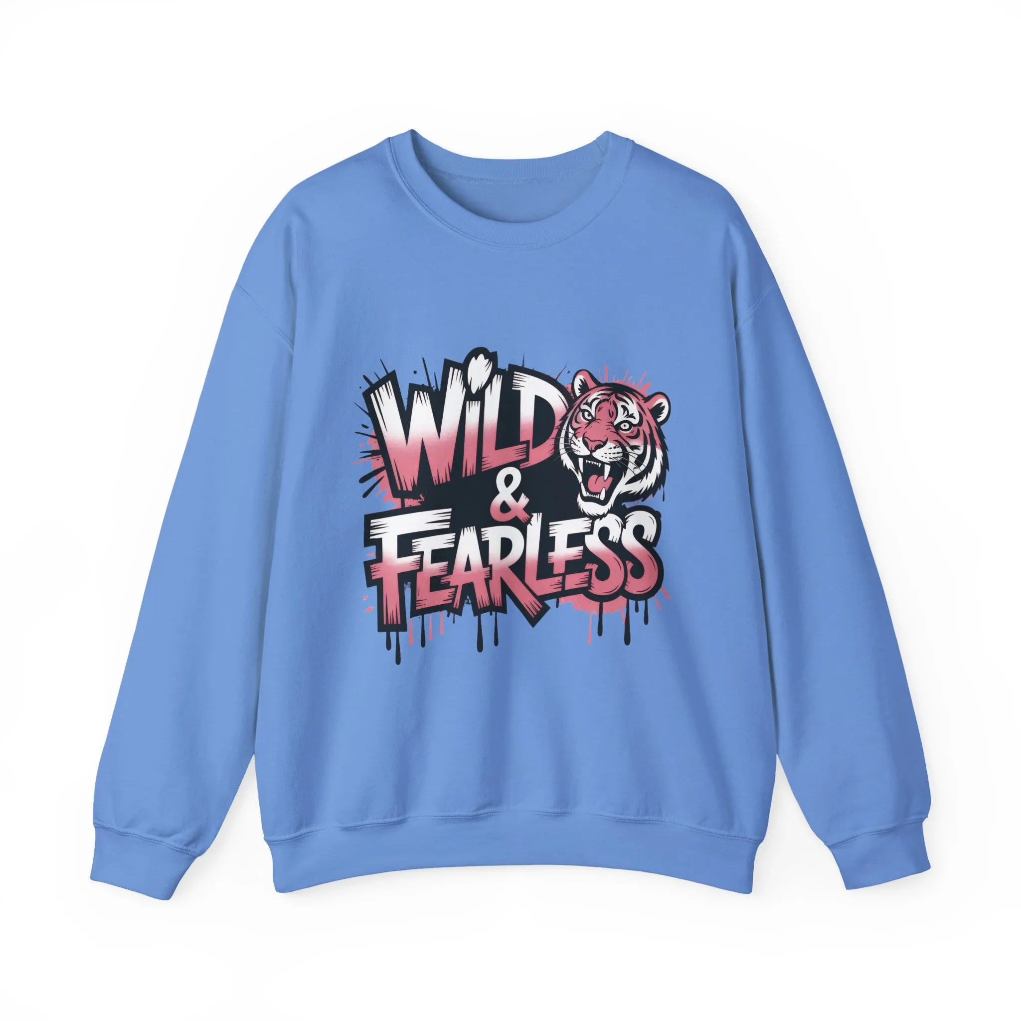 Women's Sweatshirt Wild & Fearless, Tiger Graffiti Graphic Pullover, Bold Urban Streetwear Top - Image 10