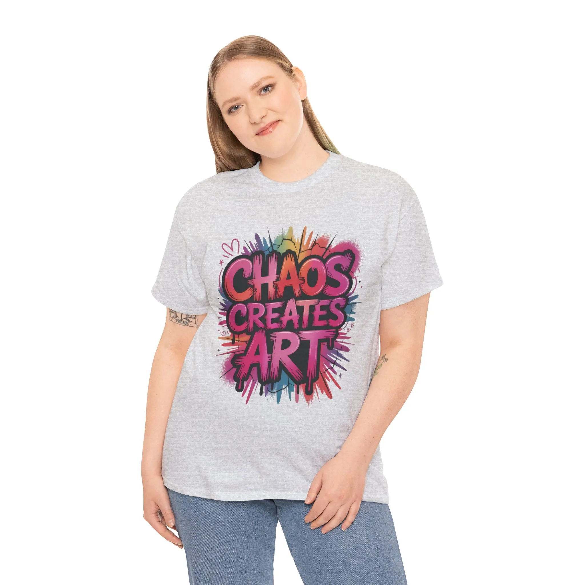 Chaos Creates Art Colorful Graffiti Womens Graphic Tee, Graffiti Shirt, Streetwear Tee - Image 6