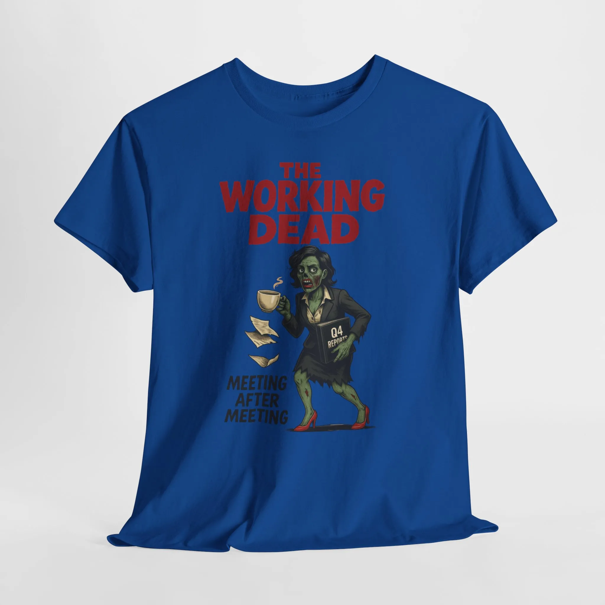 The Working Dead Women's Zombie Funny Office T-Shirt, Meeting Humor Tee, Zombie Work Top, Halloween Work Tee - Image 21