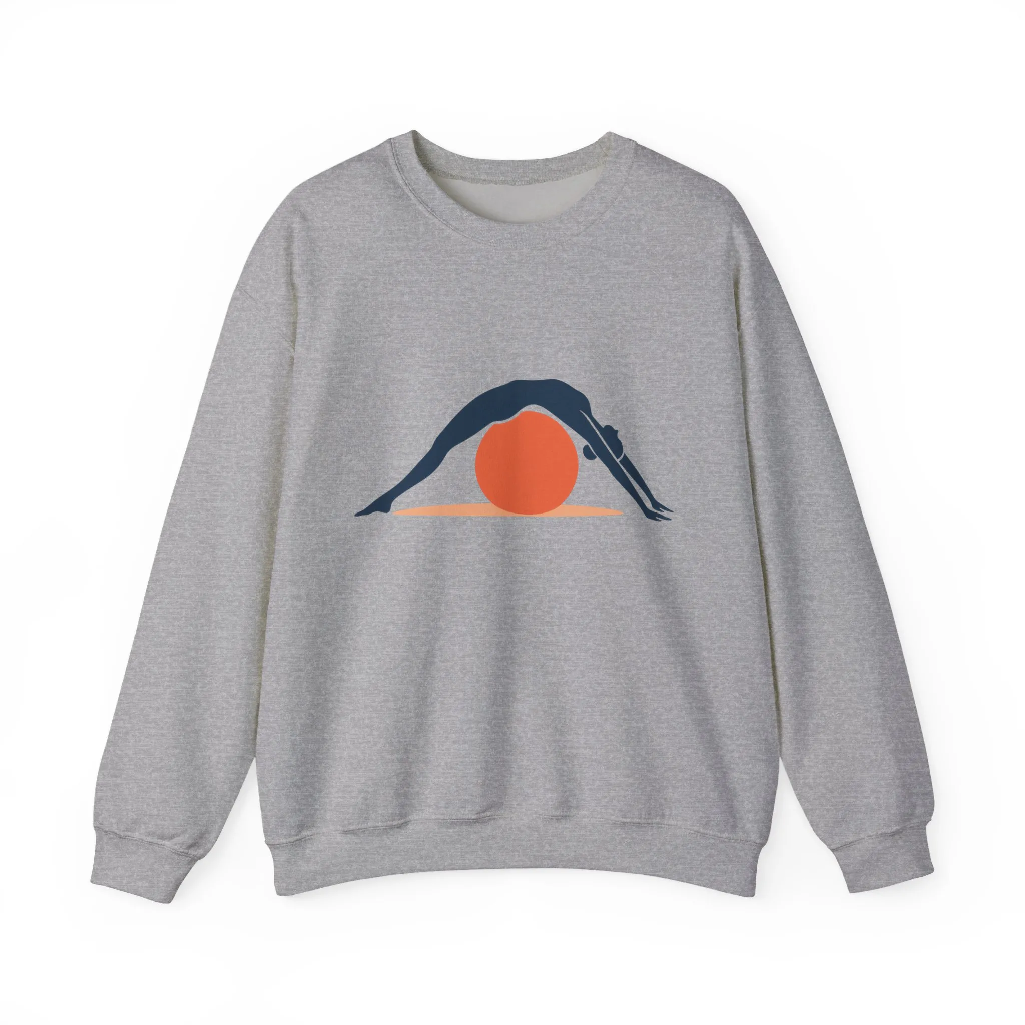 Womens Heavy Blend™ Crewneck Sweatshirt, Womens Pilates Sweatshirt, Yoga Fitness Graphic Pullover, Cute Workout Top - Image 4