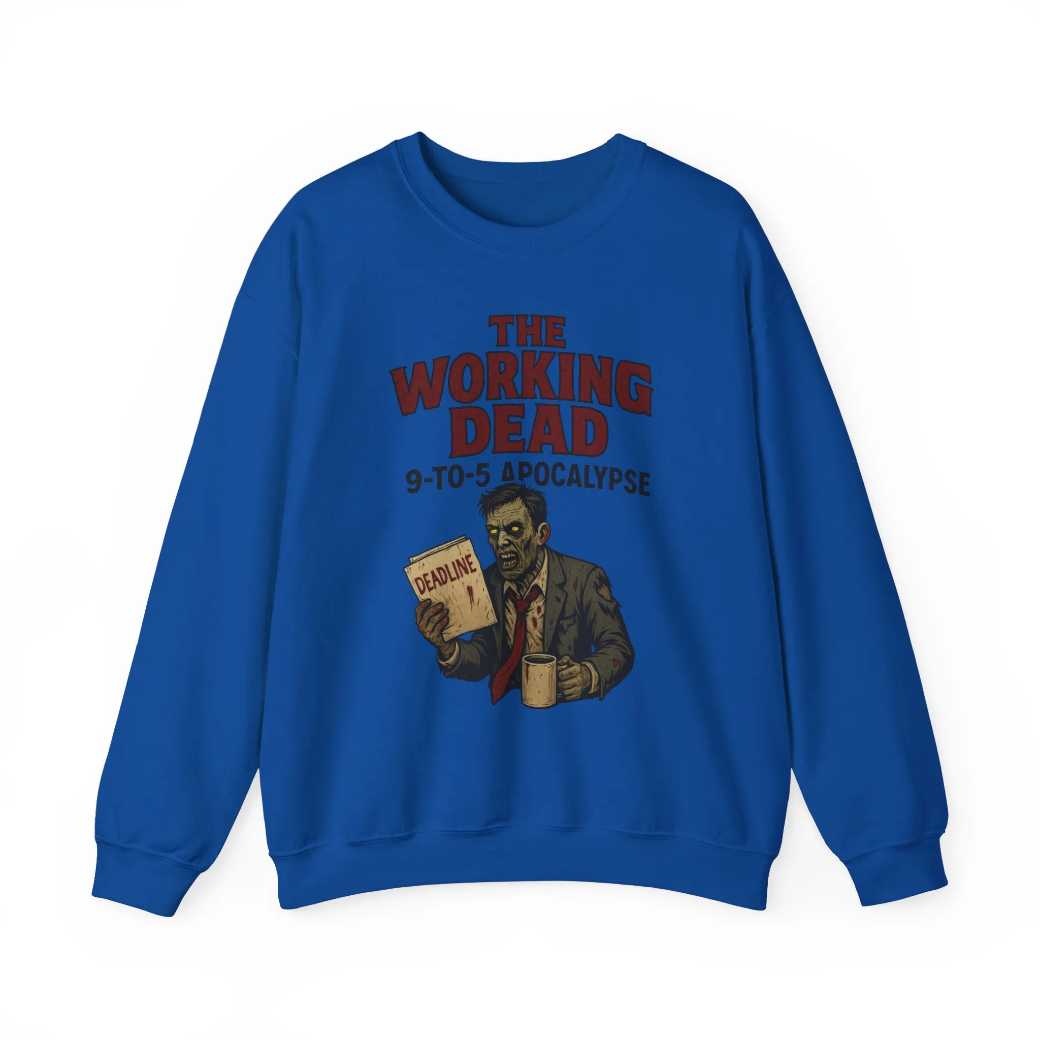 Men's The Working Dead 9-to-5 Apocalypse Sweatshirt, Funny Office Zombie Horror Pullover, Halloween Zombie Work Top - Image 25