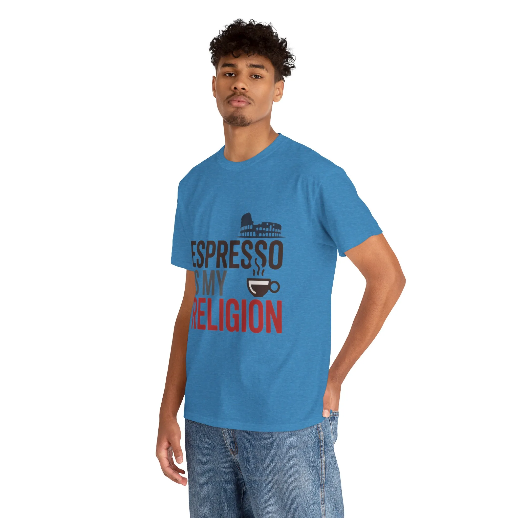 Espresso Is My Religion Coffee Rome Graphic Mens T-Shirt, Coffee Lover Gift - Image 18