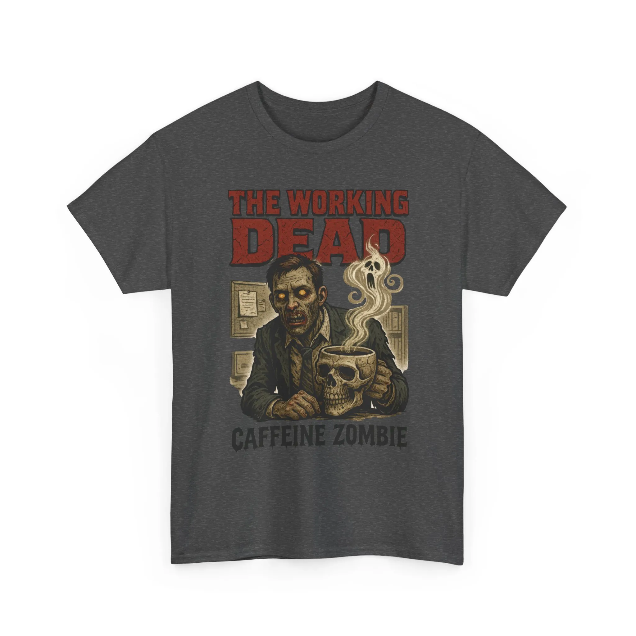 The Working Dead Men's Funny Zombie Work T-Shirt, Office Humor Tee, Halloween Office Tee, Coffee Zombie Shirt - Image 11