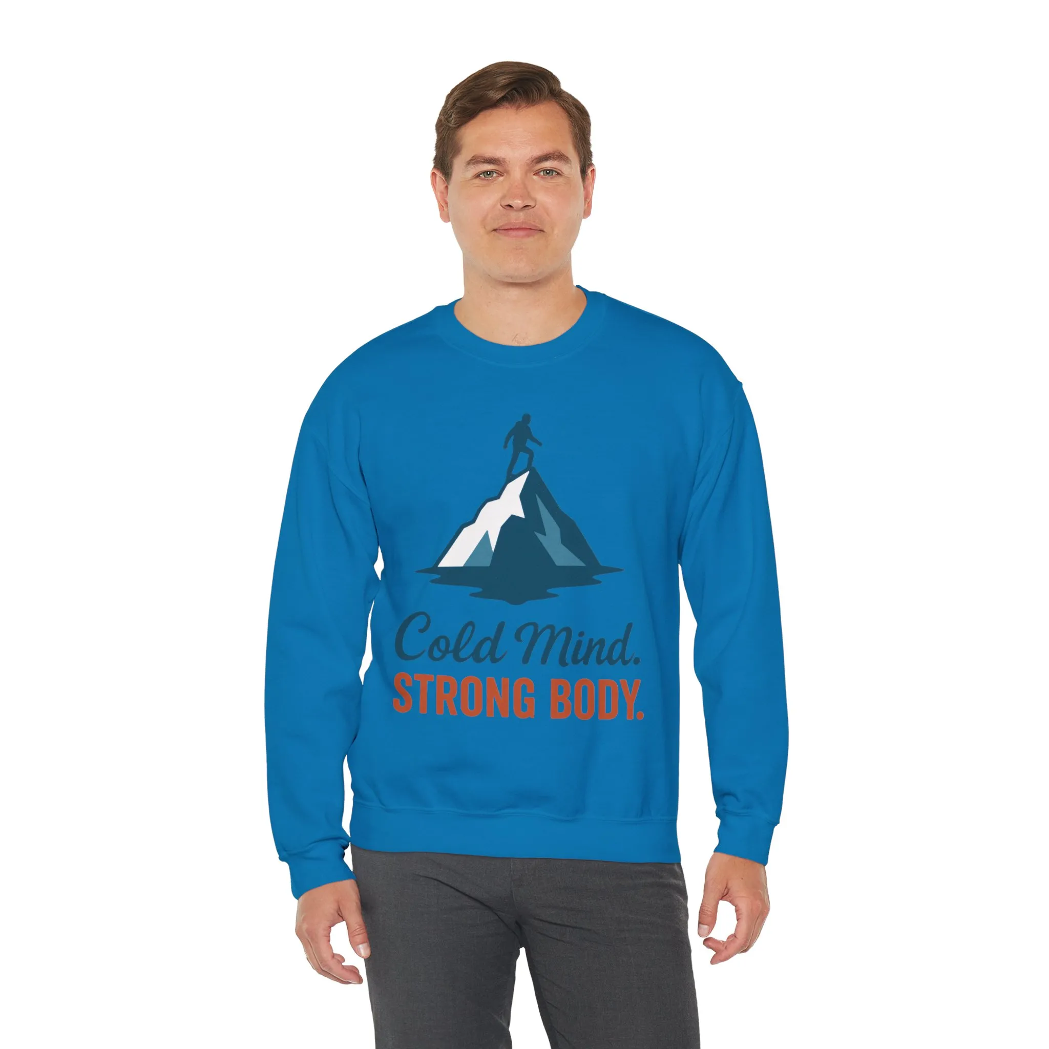Mens Heavy Blend™ Crewneck Sweatshirt, Cold Mind Strong Body Sweatshirt, Nordic Mountain Minimalist Pullover - Image 32