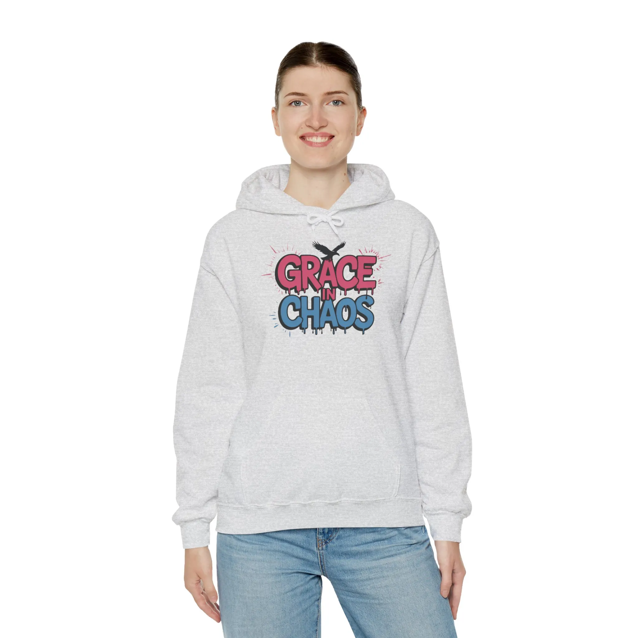 Women's Hoodie Grace in Chaos, Graffiti Dripping Street Art Urban Hoodie, Bold Graphic Pullover - Image 8