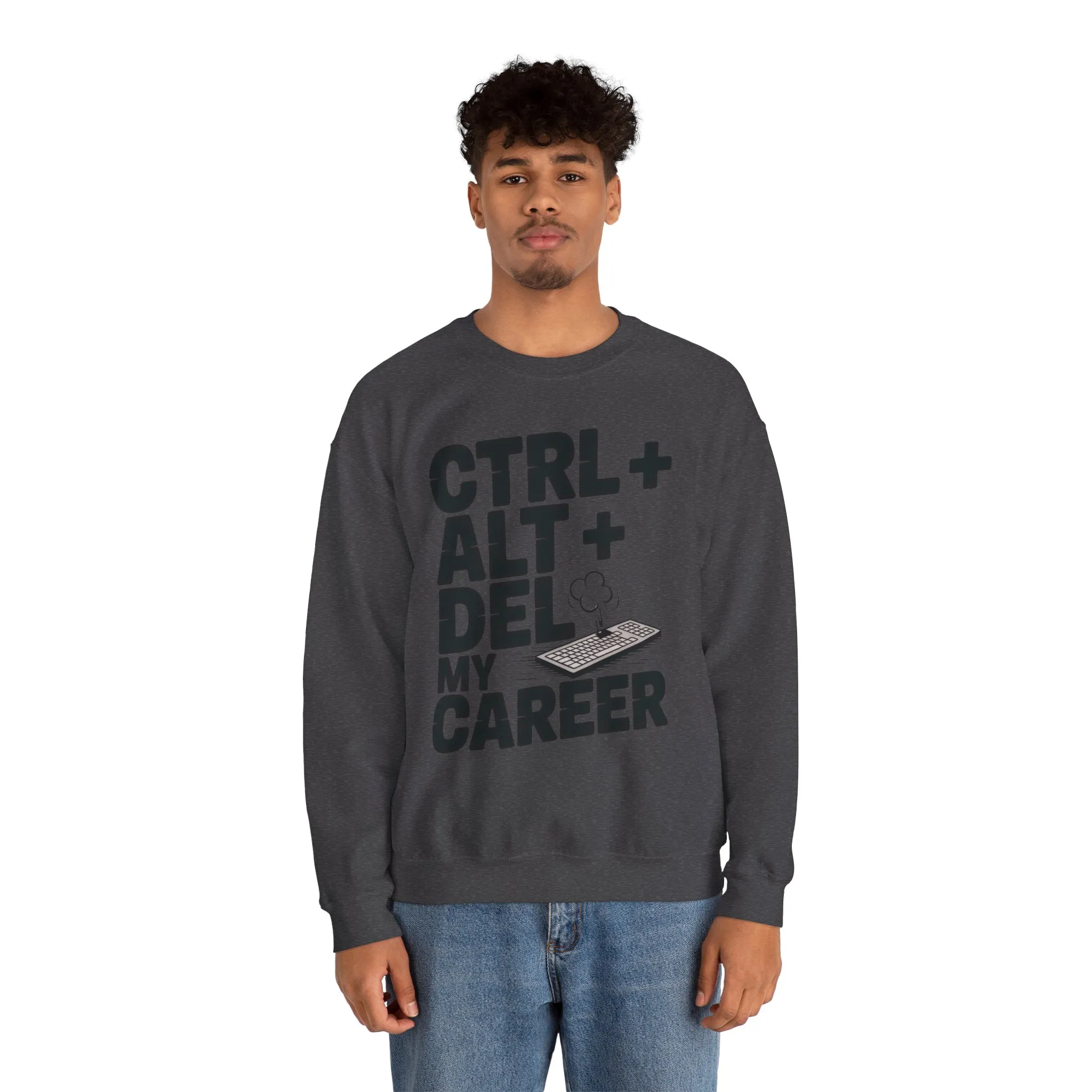 Ctrl Alt Del My Career Sweatshirt, Sarcastic Workwear Graphic Pullover, Funny Office Top, Men's Heavy Blend™ Crewneck Sweatshirt - Image 20