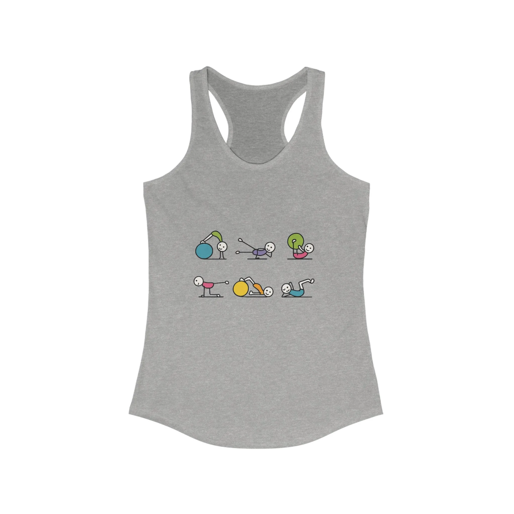 Women's Ideal Racerback Tank, Fit Fun Pilates Womens Tank Top, Cute Workout Shirt, Funny Yoga Gym Top for Women