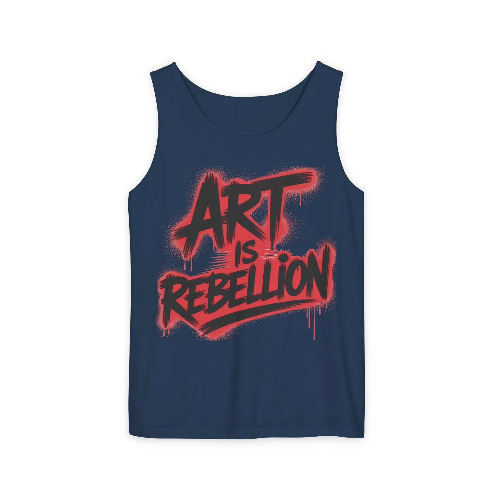 Men's Garment-Dyed Tank Top, Art Is Rebellion Men's Tank Top, Graffiti Street Art Muscle Shirt, Urban Rebellion Sleeveless Top - Image 16