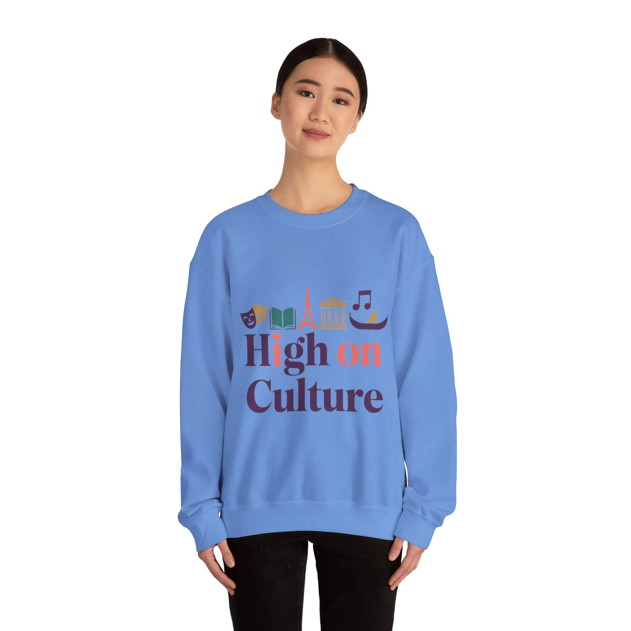 Womens Heavy Blend™ Crewneck Sweatshirt, High on Culture Womens Sweatshirt, Stylish Cultural Graphic Top - Image 17