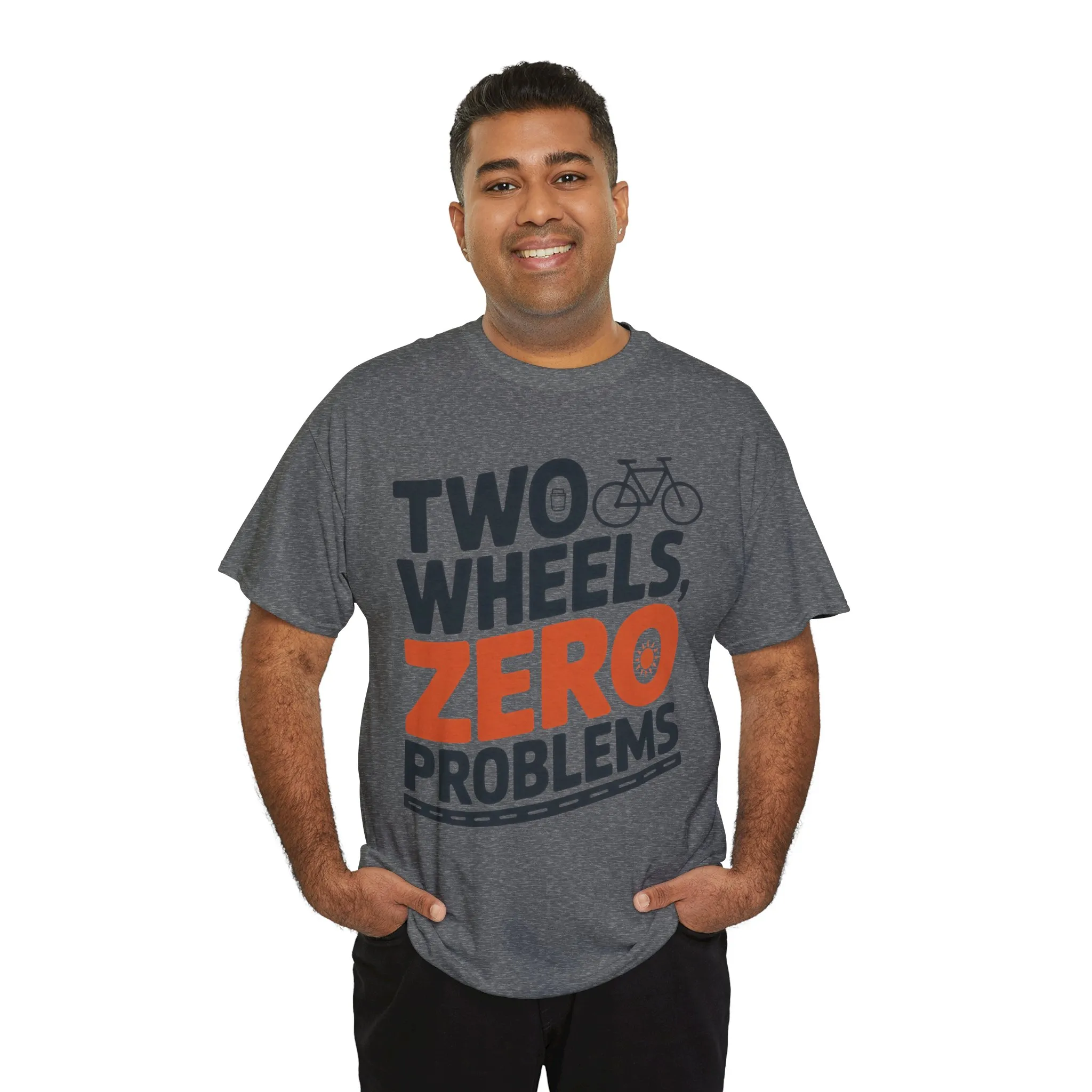 Two Wheels Zero Problems Mens Graphic Biker T-Shirt, Bike Humor Tee, Biker Gift - Image 12