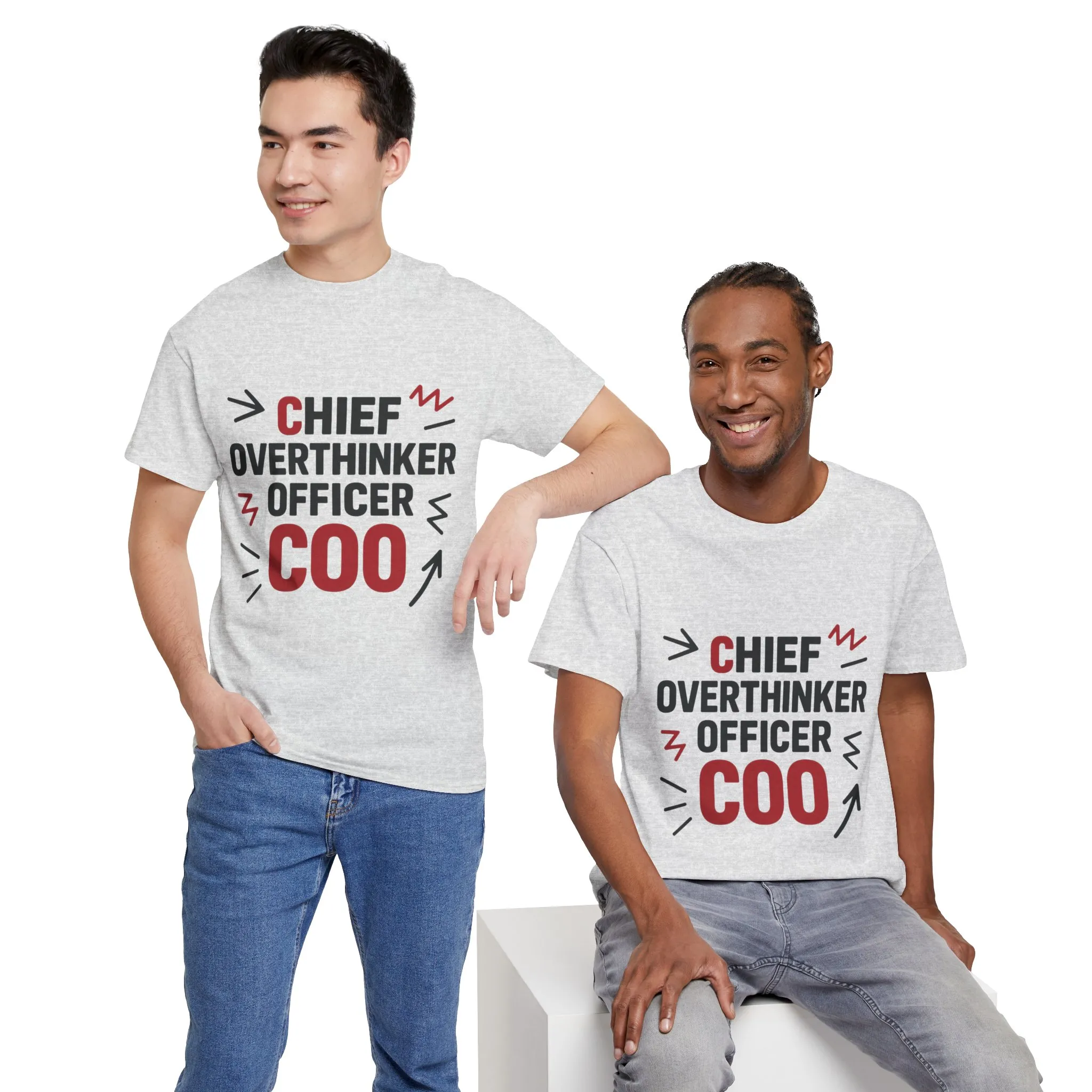 Men's COO T-Shirt, Chief Overthinker Officer Funny Graphic Tee, Office Humor Shirt for Him - Image 5