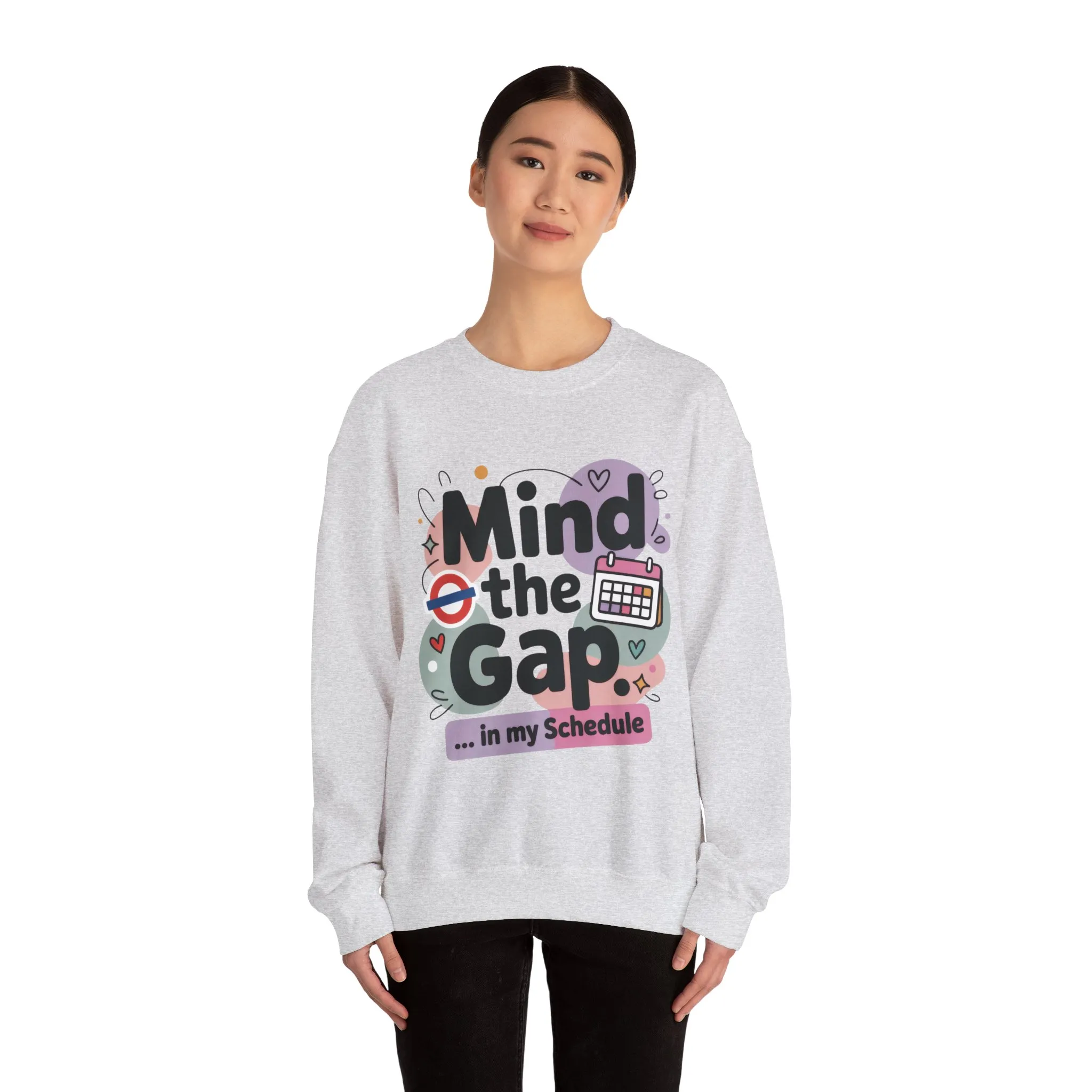 Funny Women's Sweatshirt, Mind The Gap, Office Humor Graphic Pullover - Image 5