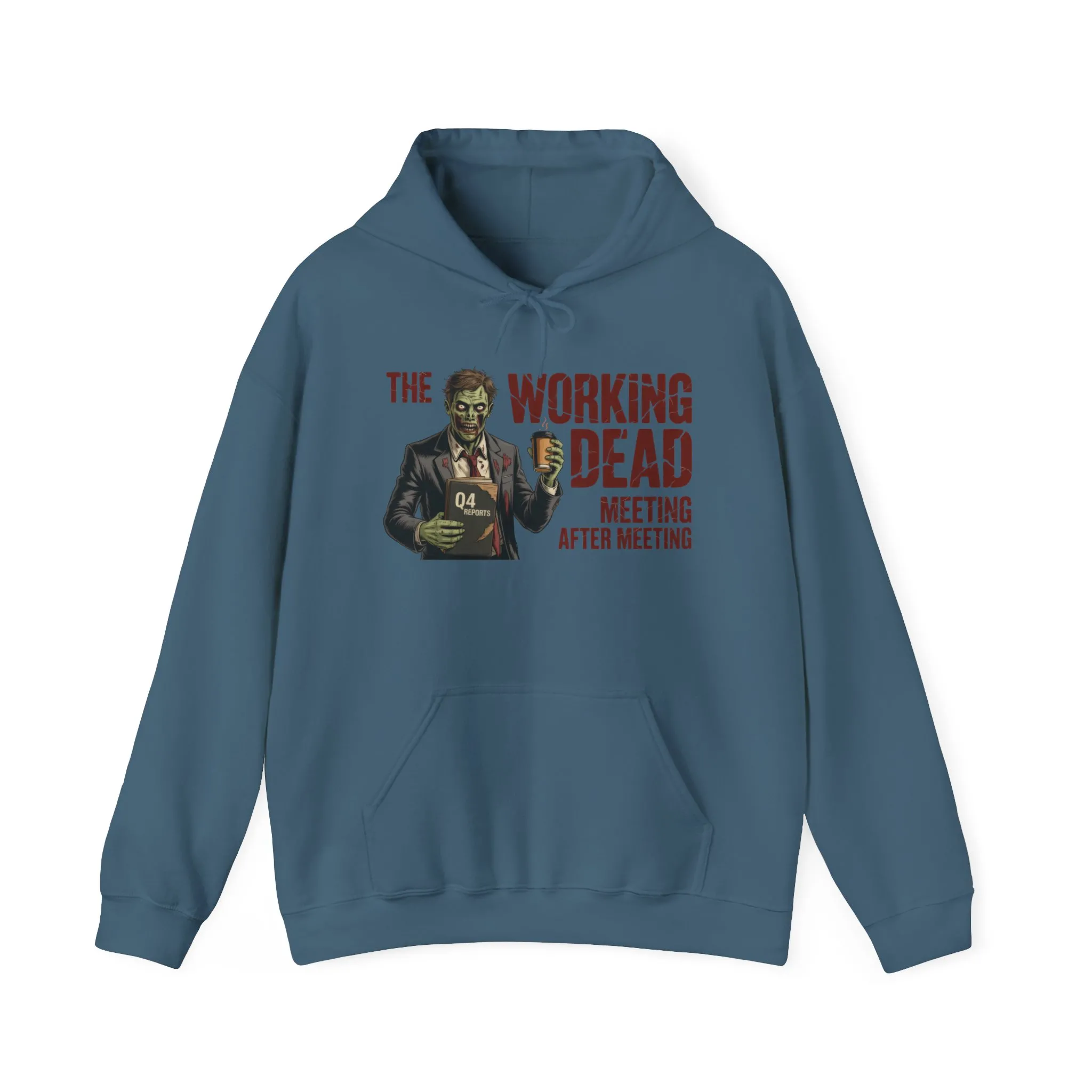The Working Dead Men's Zombie Hoodie, Funny Office Meeting Sweatshirt, Men's Heavy Blend™ Hooded Sweatshirt, Halloween Work Humor Zombie top - Image 25