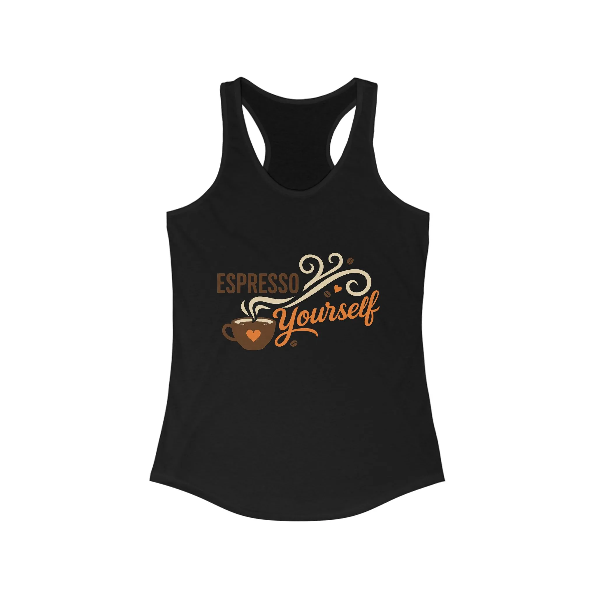 Women's Ideal Racerback Tank, Espresso Yourself Coffee Tank Top for Women, Barista Gift, Funny Cafe Style Shirt - Image 5