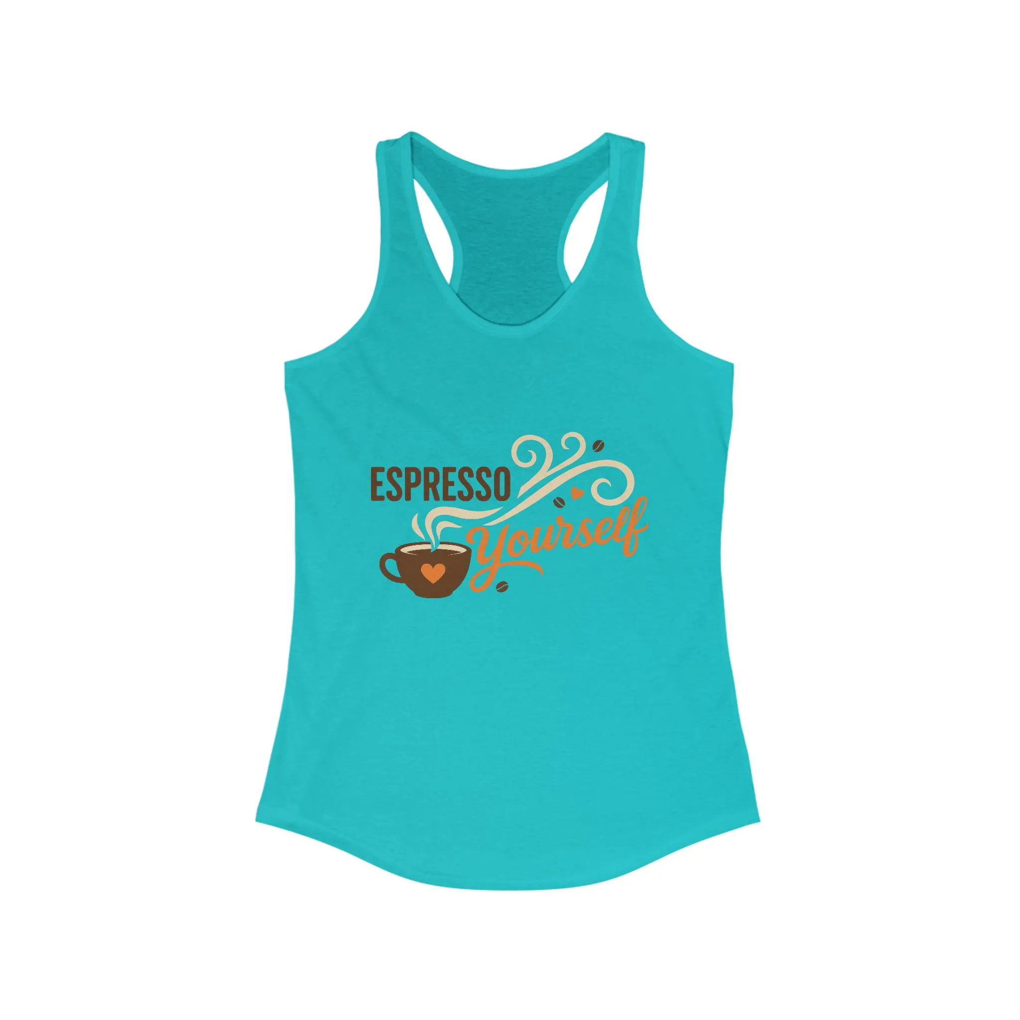 Women's Ideal Racerback Tank, Espresso Yourself Coffee Tank Top for Women, Barista Gift, Funny Cafe Style Shirt - Image 7