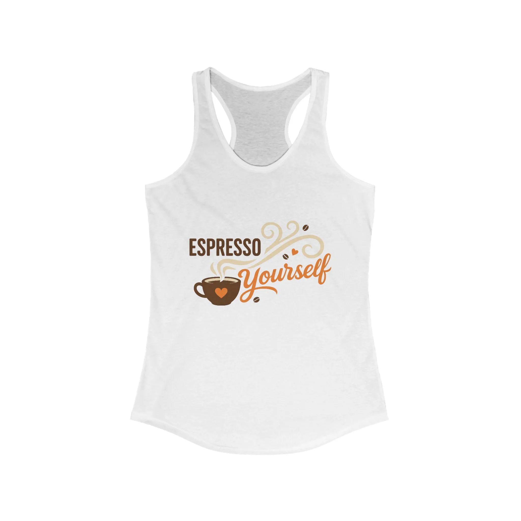 Women's Ideal Racerback Tank, Espresso Yourself Coffee Tank Top for Women, Barista Gift, Funny Cafe Style Shirt - Image 3