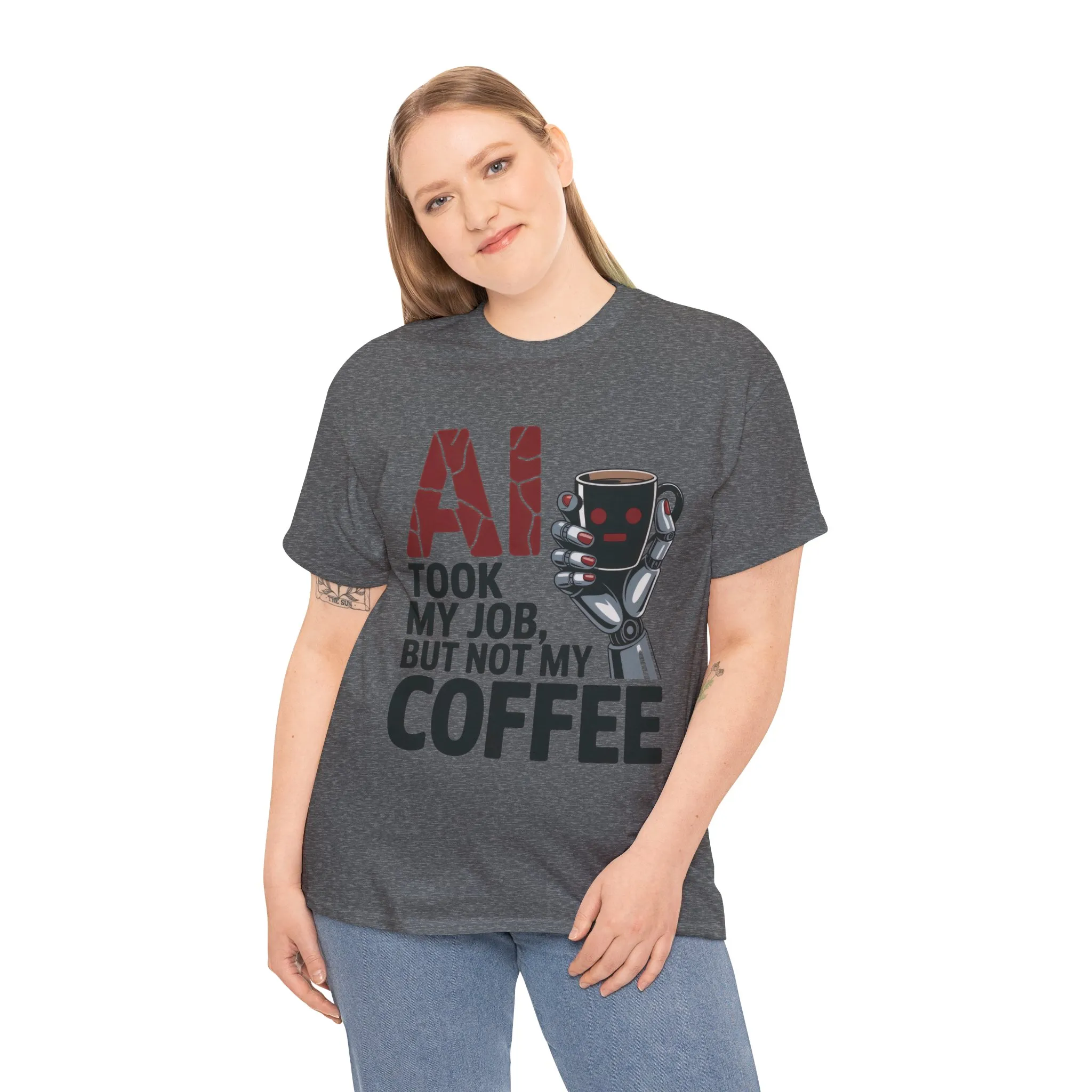 Women's AI Coffee T-Shirt, Funny Robot Job Humor Tee, Geek Sarcastic Gift for Her, Sarcastic Work Shirt, Career Humor - Image 12