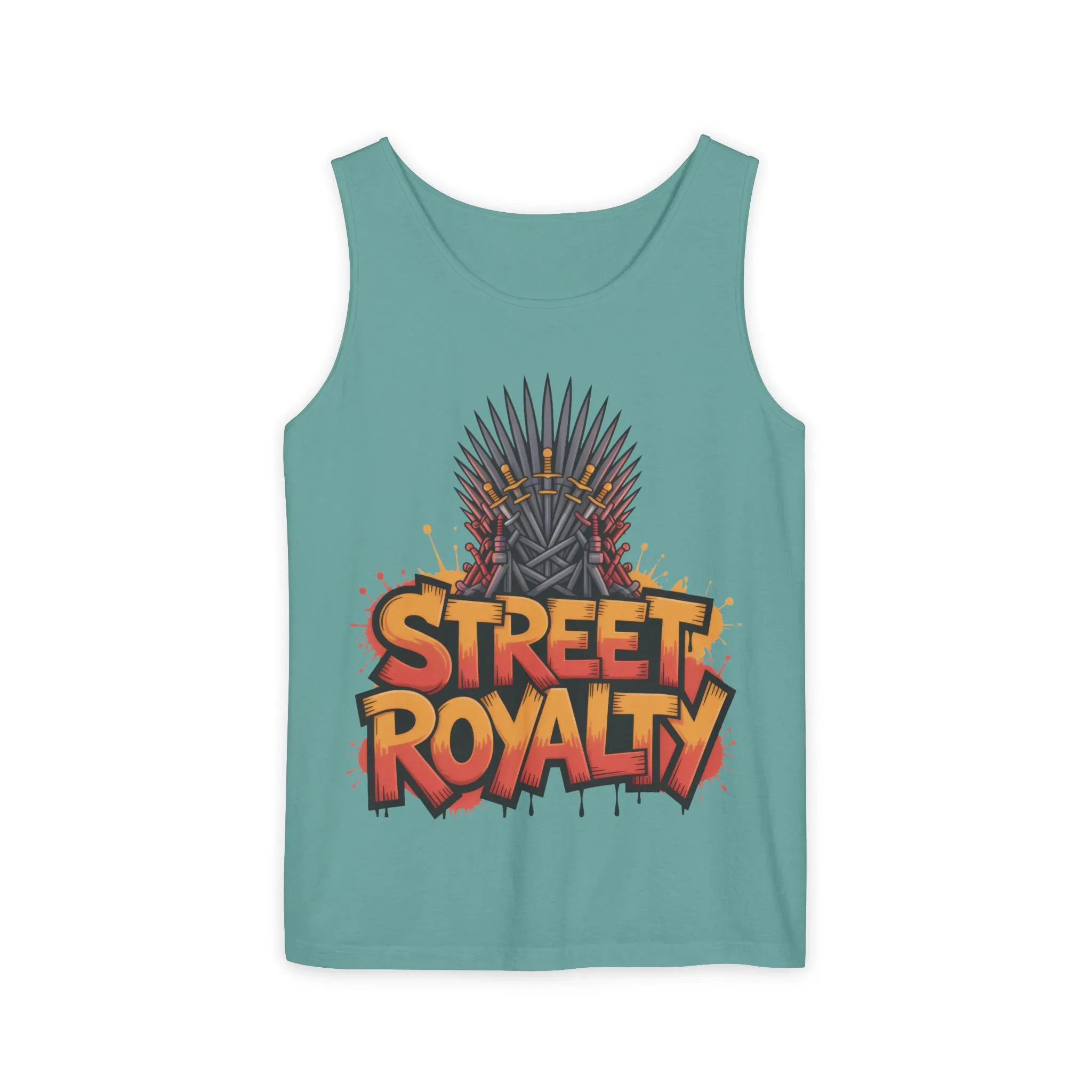 Street Royalty Men's Tank Top, Graffiti Crown Graphic Muscle Shirt, Urban Streetwear Sleeveless Skate Style - Image 10