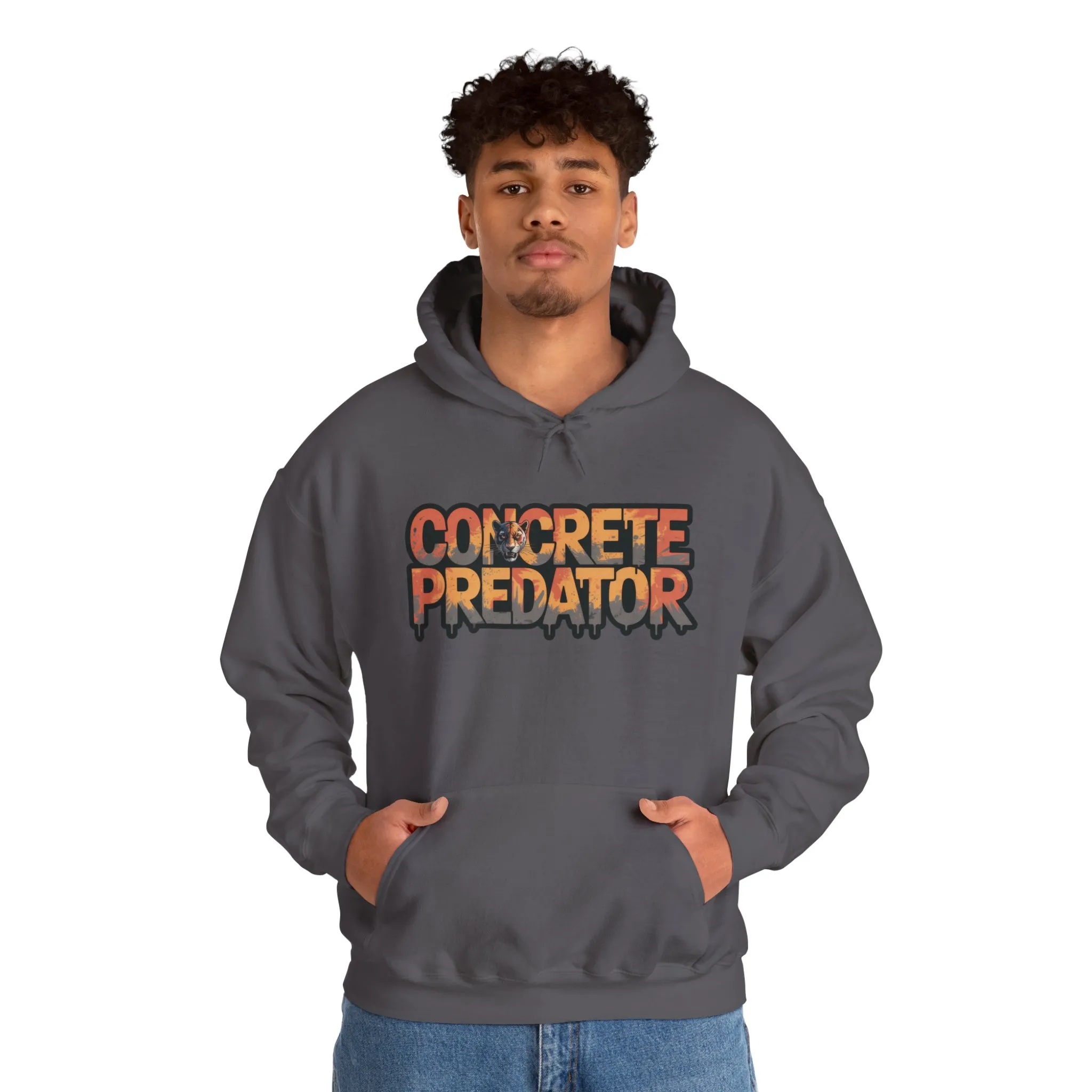 Mens Heavy Blend™ Hooded Sweatshirt, Concrete Predator Panther Hoodie Mens Urban Streetwear - Image 27