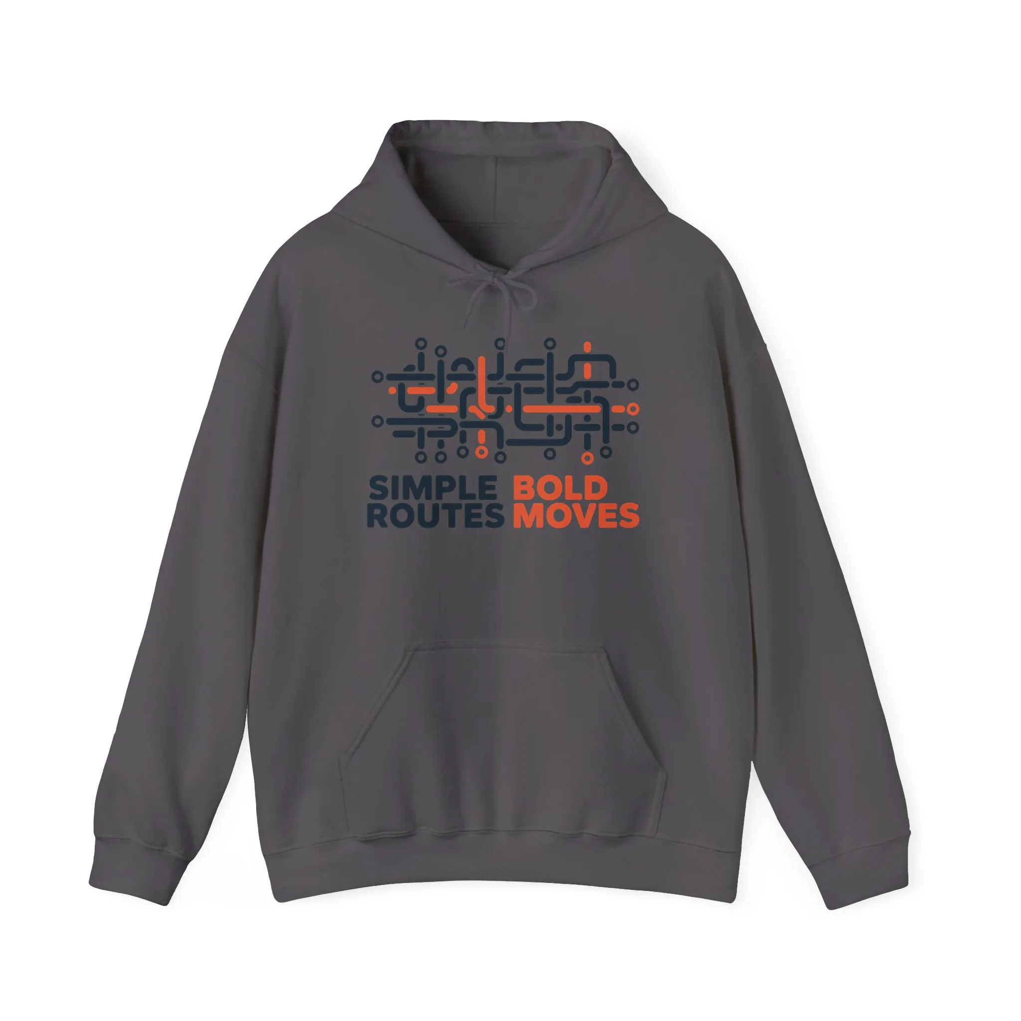 Mens Heavy Blend™ Hooded Sweatshirt, Simple Routes Bold Moves Hoodie, Unisex Metro Map Graphic, Urban Streetwear - Image 34