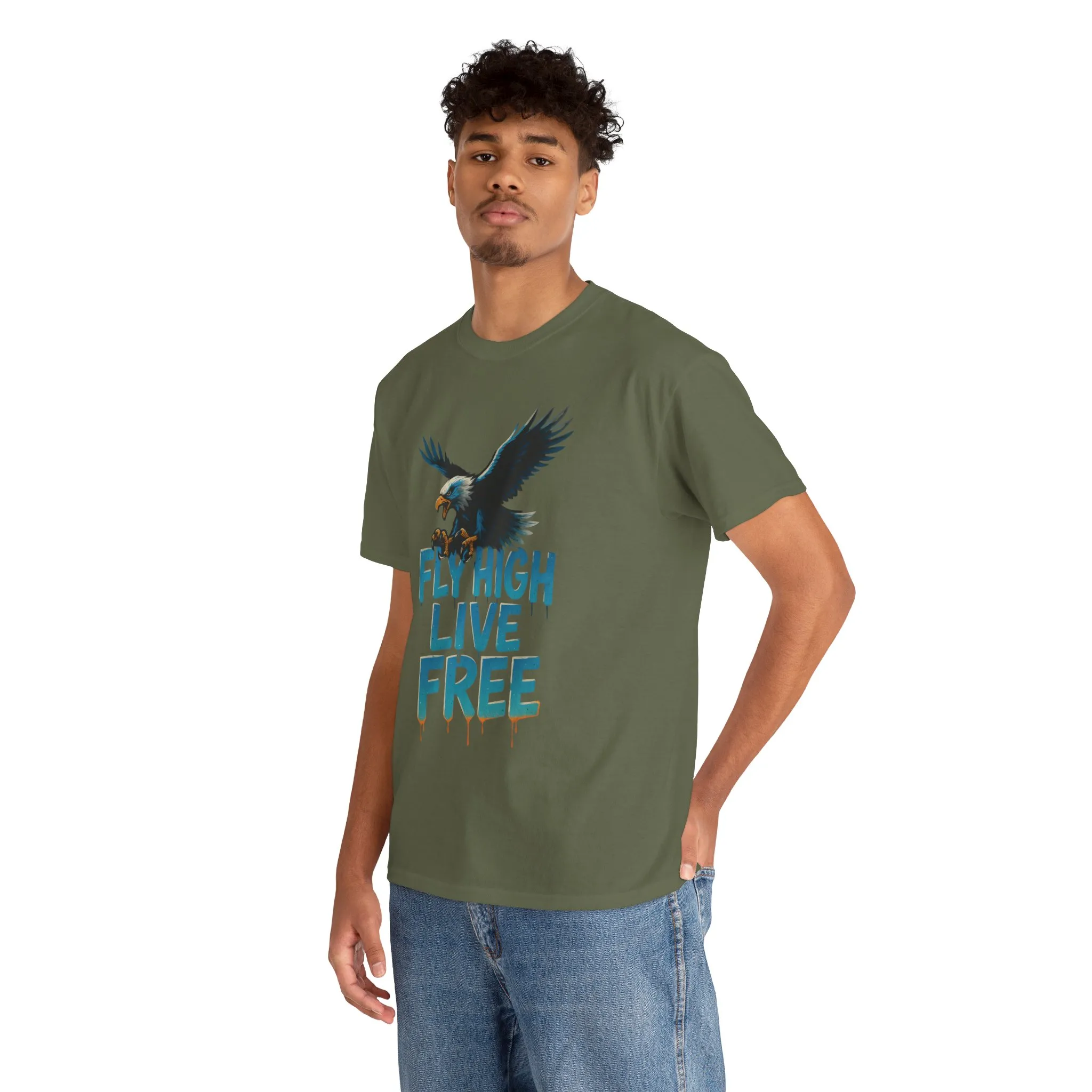 Fly High Live Free Eagle Graphic Mens T-Shirt, Eagle Tee, Fly Free Tee, Wild Flight - Image 12