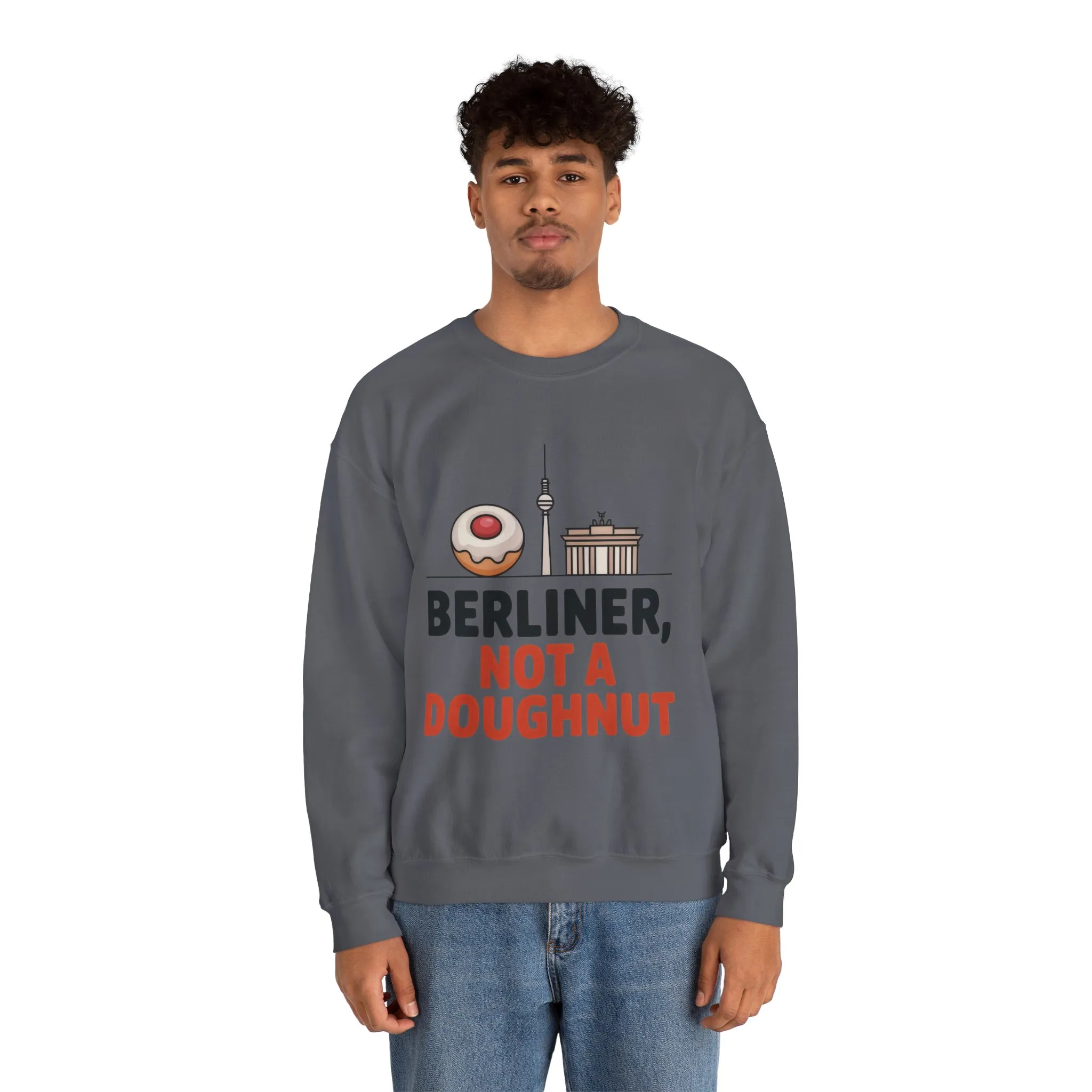 Mens Heavy Blend™ Crewneck Sweatshirt, Berliner Not a Doughnut Funny Berlin Mens Sweatshirt - Image 23