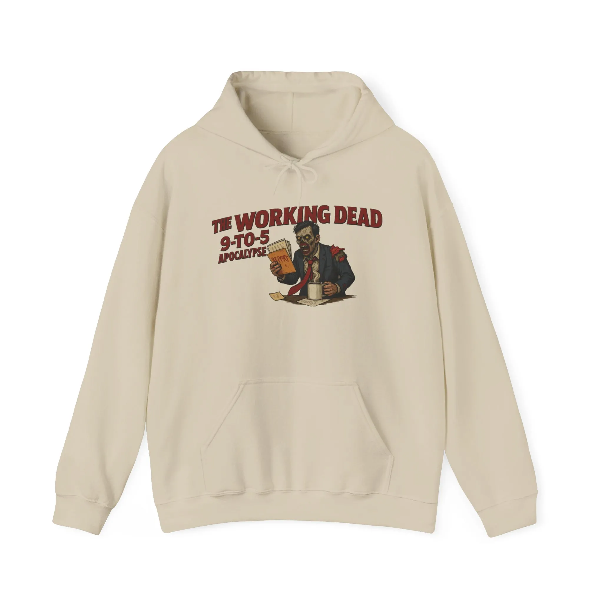 The Working Dead 9-to-5 Apocalypse Hoodie, Men's Horror Office Zombie Sweatshirt, Halloween Zombie Work Top - Image 9