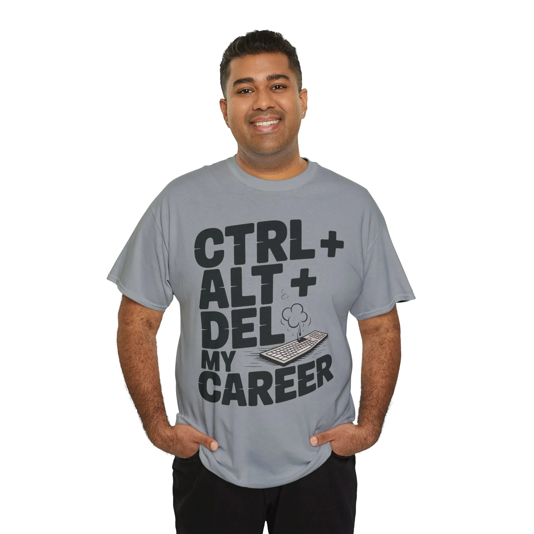 Men's Graphic Tee, Ctrl Alt Del My Career Shirt, Sarcastic Office Humor T-Shirt for Him - Image 15
