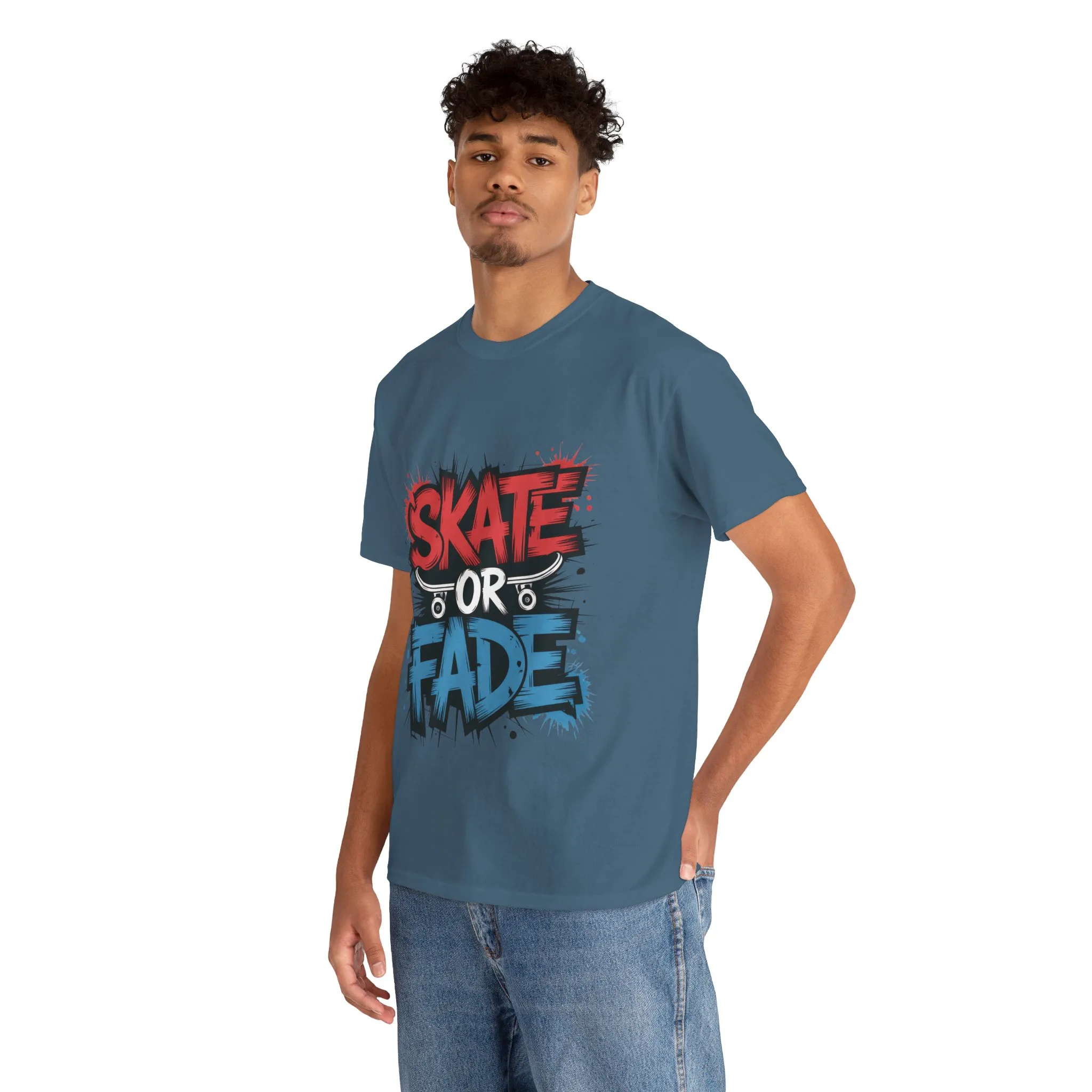 Skate Or Fade Men's T-Shirt, Graffiti Skateboarding Graphic Tee, Urban Streetwear Skater Top - Image 24