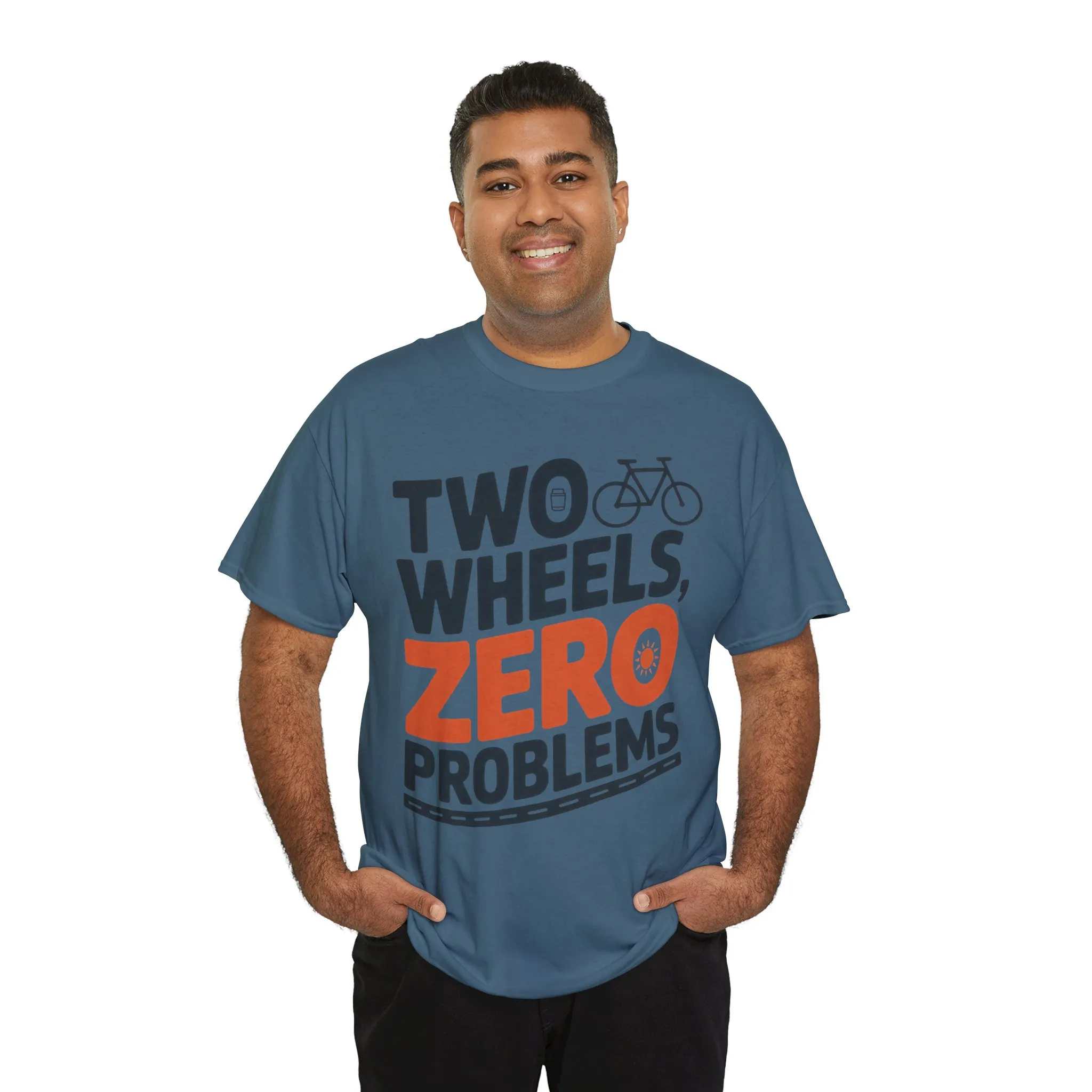 Two Wheels Zero Problems Mens Graphic Biker T-Shirt, Bike Humor Tee, Biker Gift - Image 18