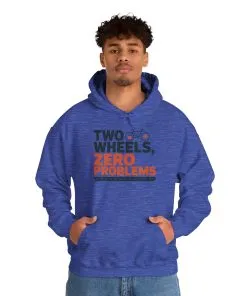 Mens Heavy Blend™ Hooded Sweatshirt, Two Wheels Zero Problems Mens Funny Cycling Hoodie, Cyclist Gift