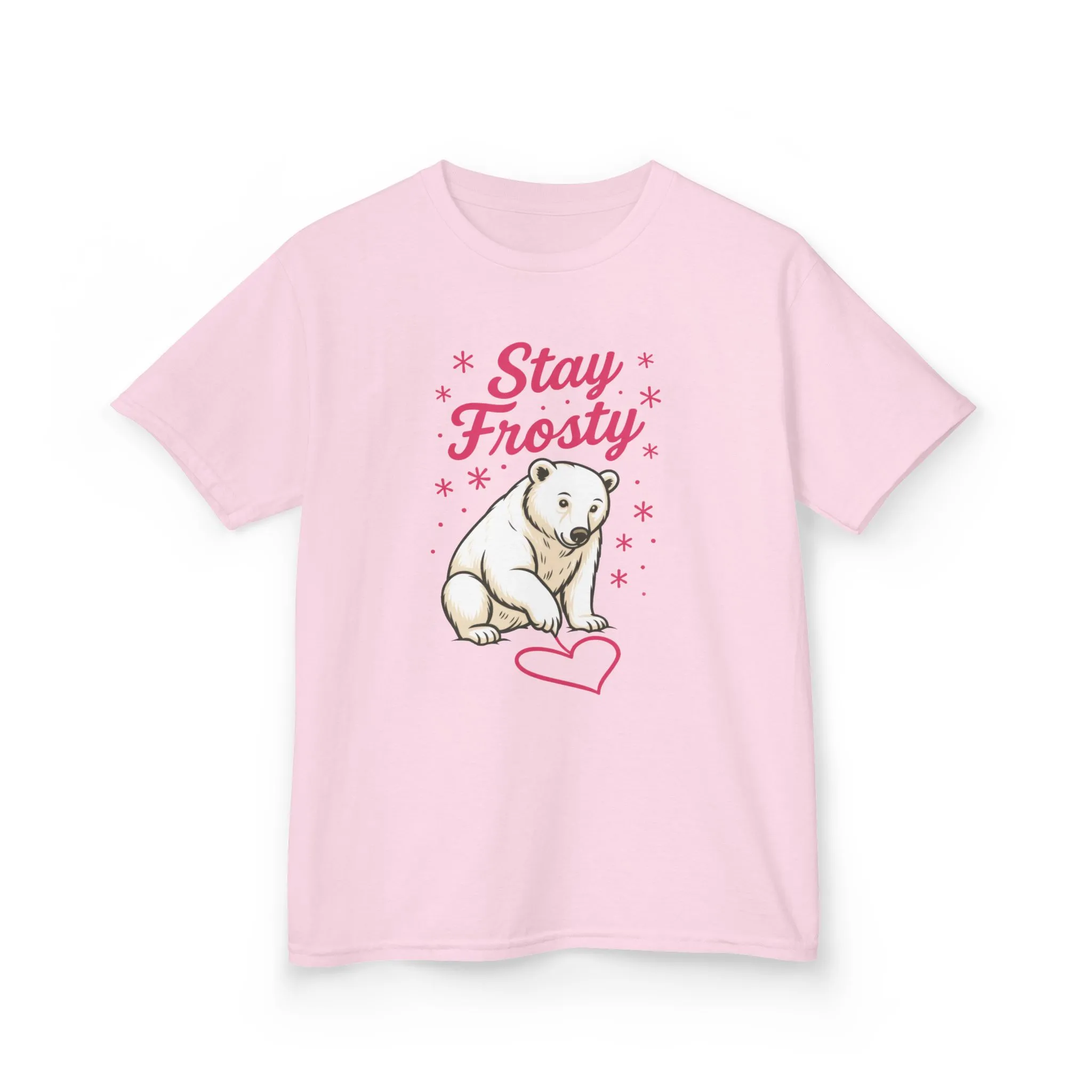 Kids Heavy Cotton™ Tee, Kids Stay Frosty Polar Bear T-Shirt, Cute Winter Graphic Tee for Children - Image 2